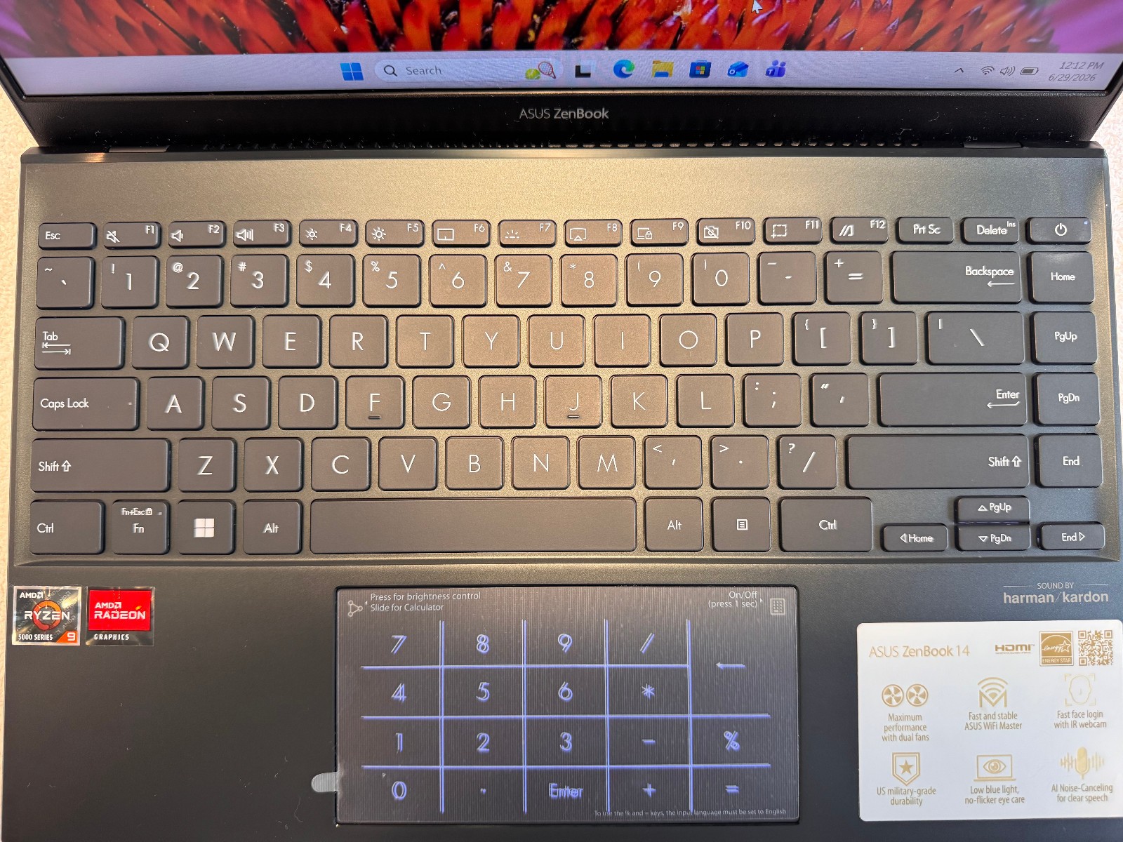 ASUS ZENBOOK 14 UM425QA 14″ 512GBSSD/16GBRAM AMD RYZEN 9 5900HX WIN11PRO LOOK!