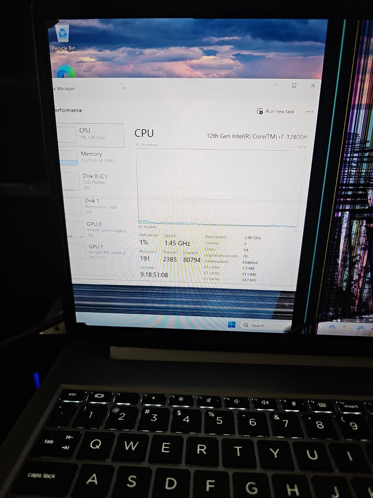 HP Zbook Power G9 i7-12800H@2.4GHz NO RAM 128 GB SSD RTX A2000 8GB – READ!