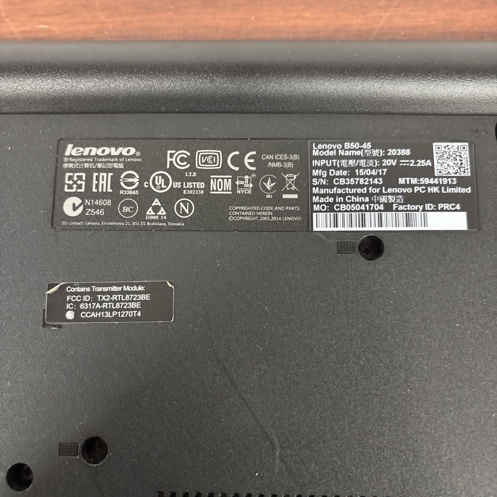 Lenovo B50-45 Laptop AMD E1 8GB RAM 300GB HDD Win 7 Pro