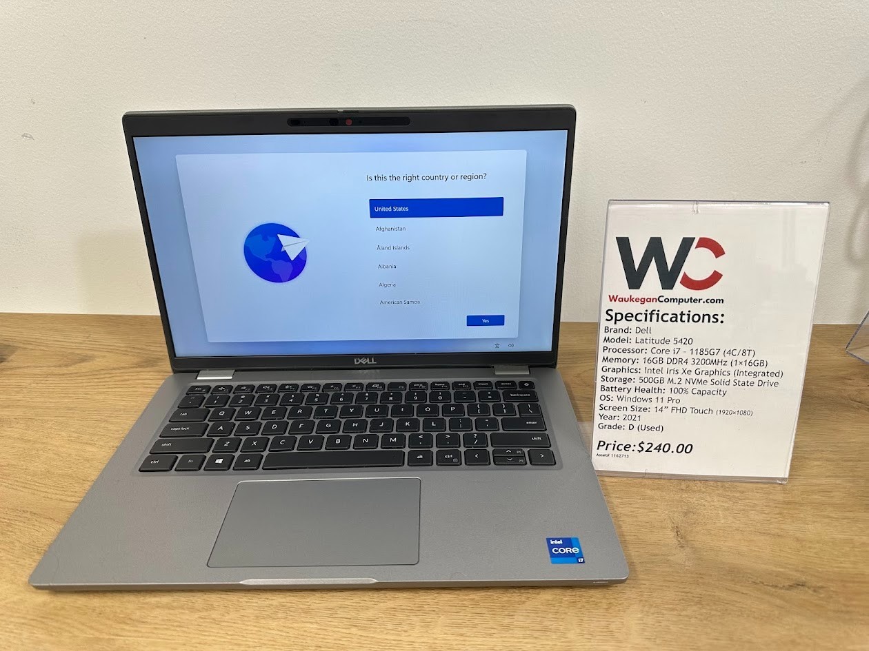 Dell Latitude 5420 Core i7 11th Gen, 16GB, Intel Iris Xe, 512GB SSD, 2021, 14″