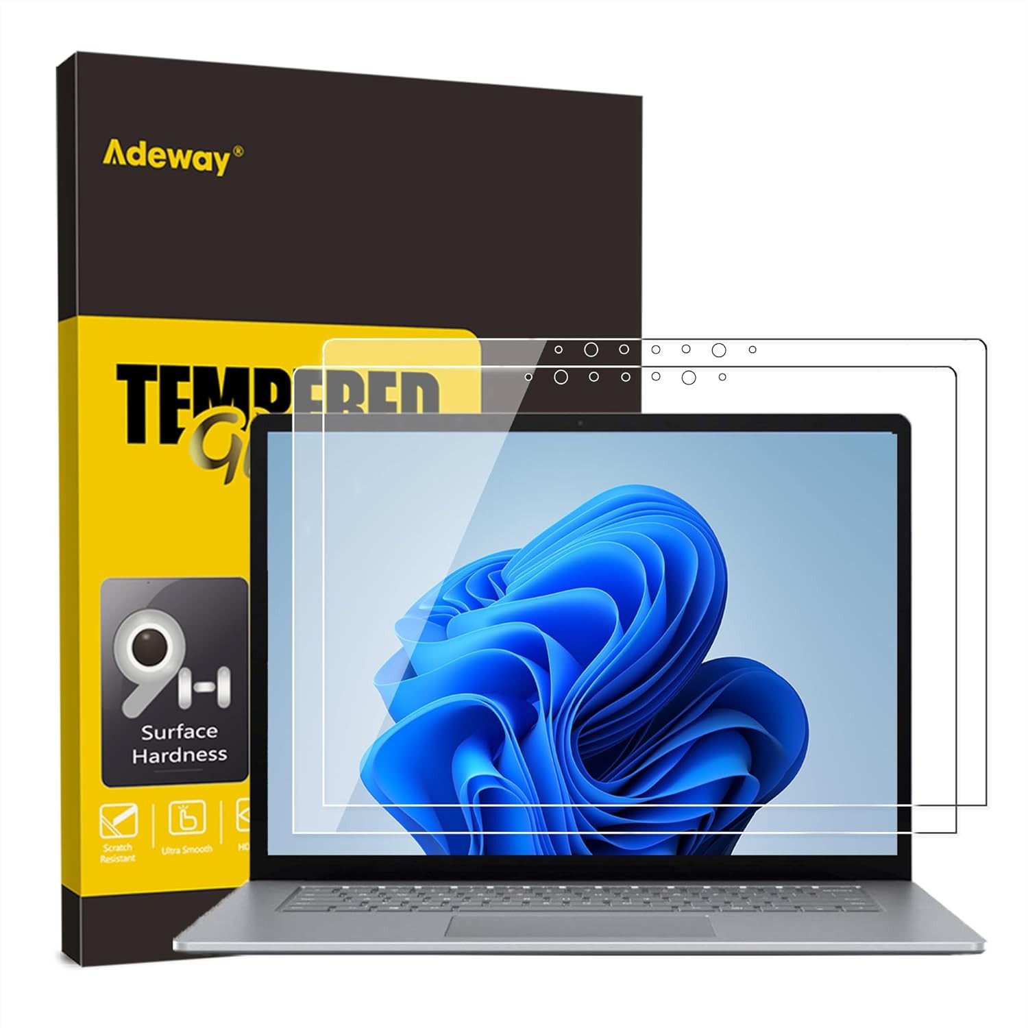 Screen Protector for Surface Laptop 5/6/4 13.5 inch, Tempered Glass 9H, 2 Pack