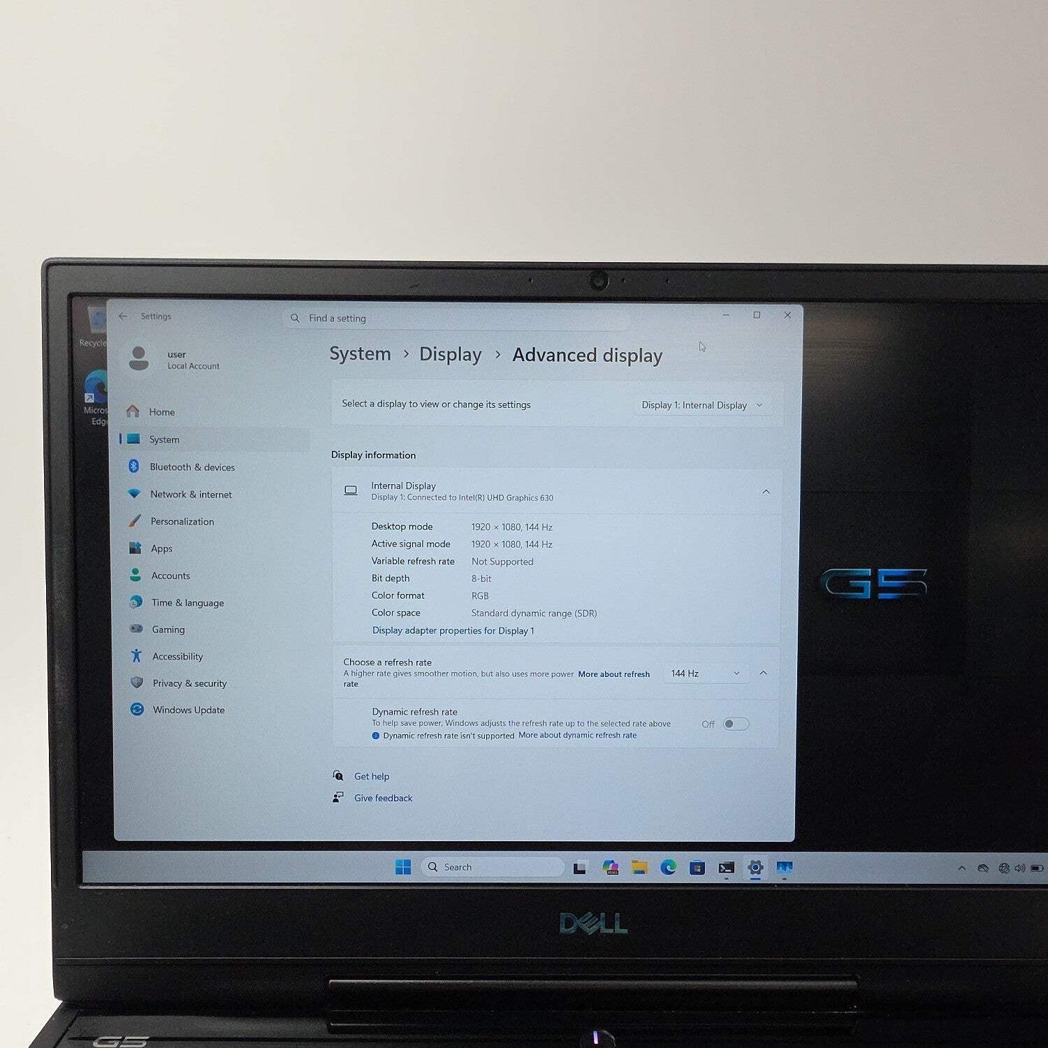Dell G5 5500 15.6″ i7-9750H 2.6GHz 16GB RAM 1TB HDD 256GB SSD GeForce RTX 2060