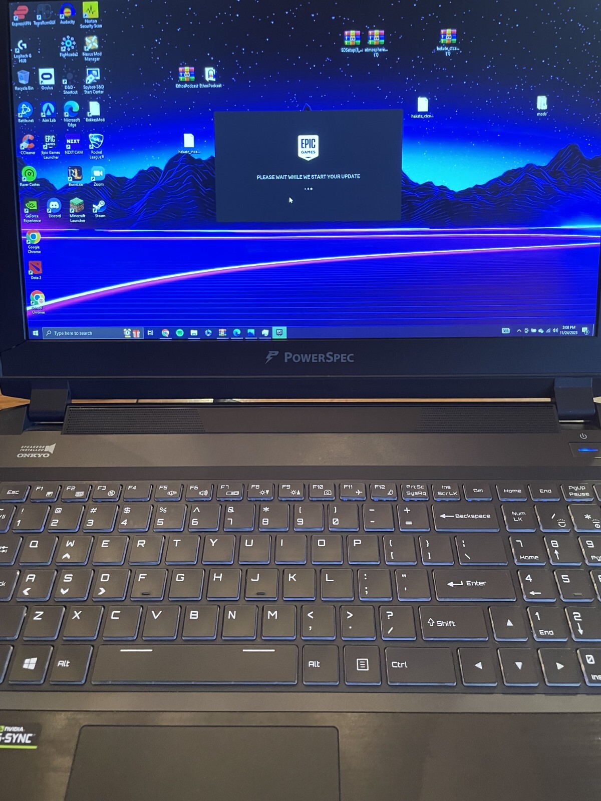 PowerSpec 1510 i7-7700HQ GTX 1070 Gaming Laptop 15.6 in display RGB Keyboard