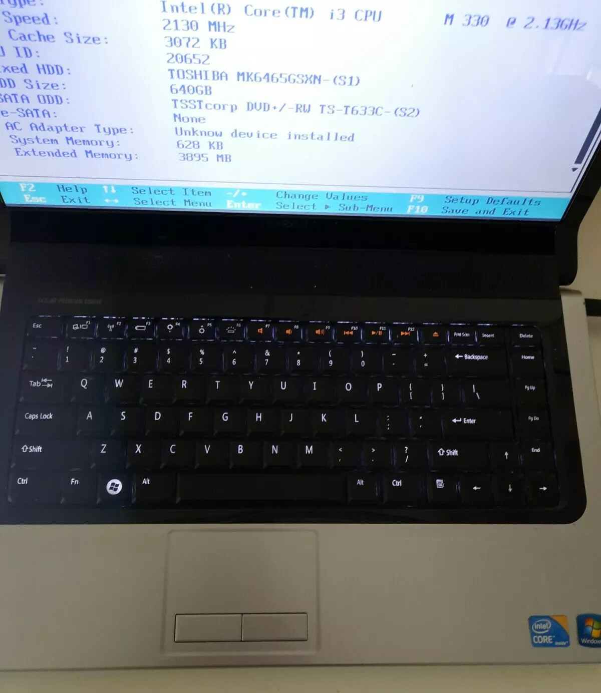Dell Studio 1558 Core I3 CPU 2.13GHz 15”Screen **** Non working For Parts Only