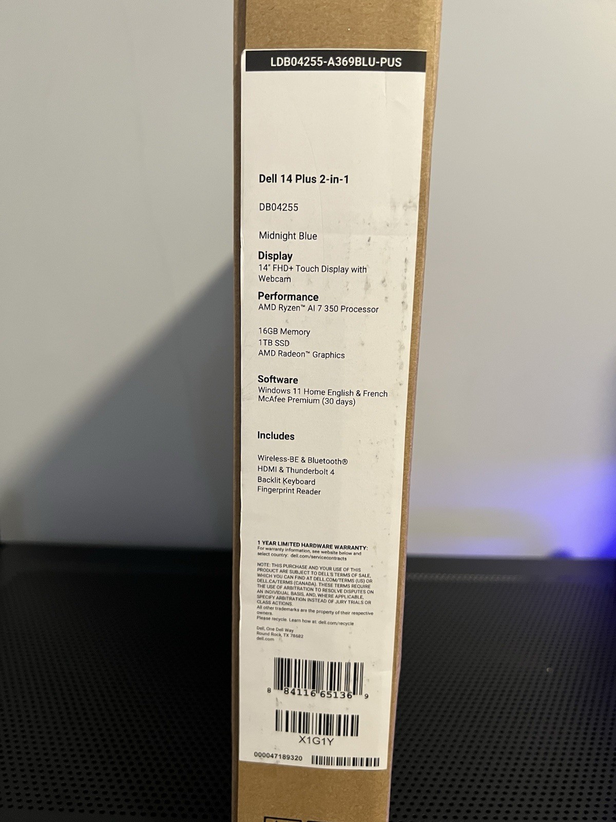 Dell 14 Plus 2-in-1 14″ Touch Ryzen AI 7 350 16GB 1TB SSD Win11 Blue