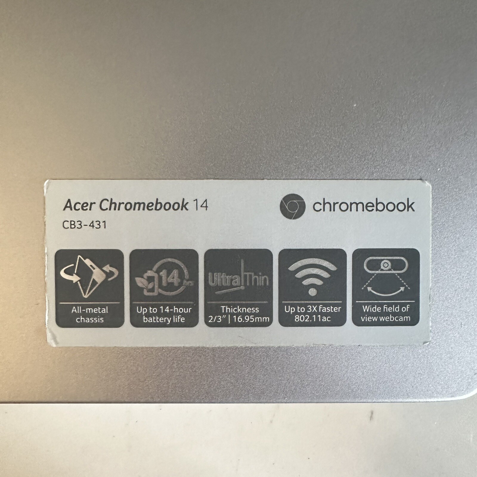 14” Acer Chromebook 14 N16P1 CB3-431 Scraps/Salvage
