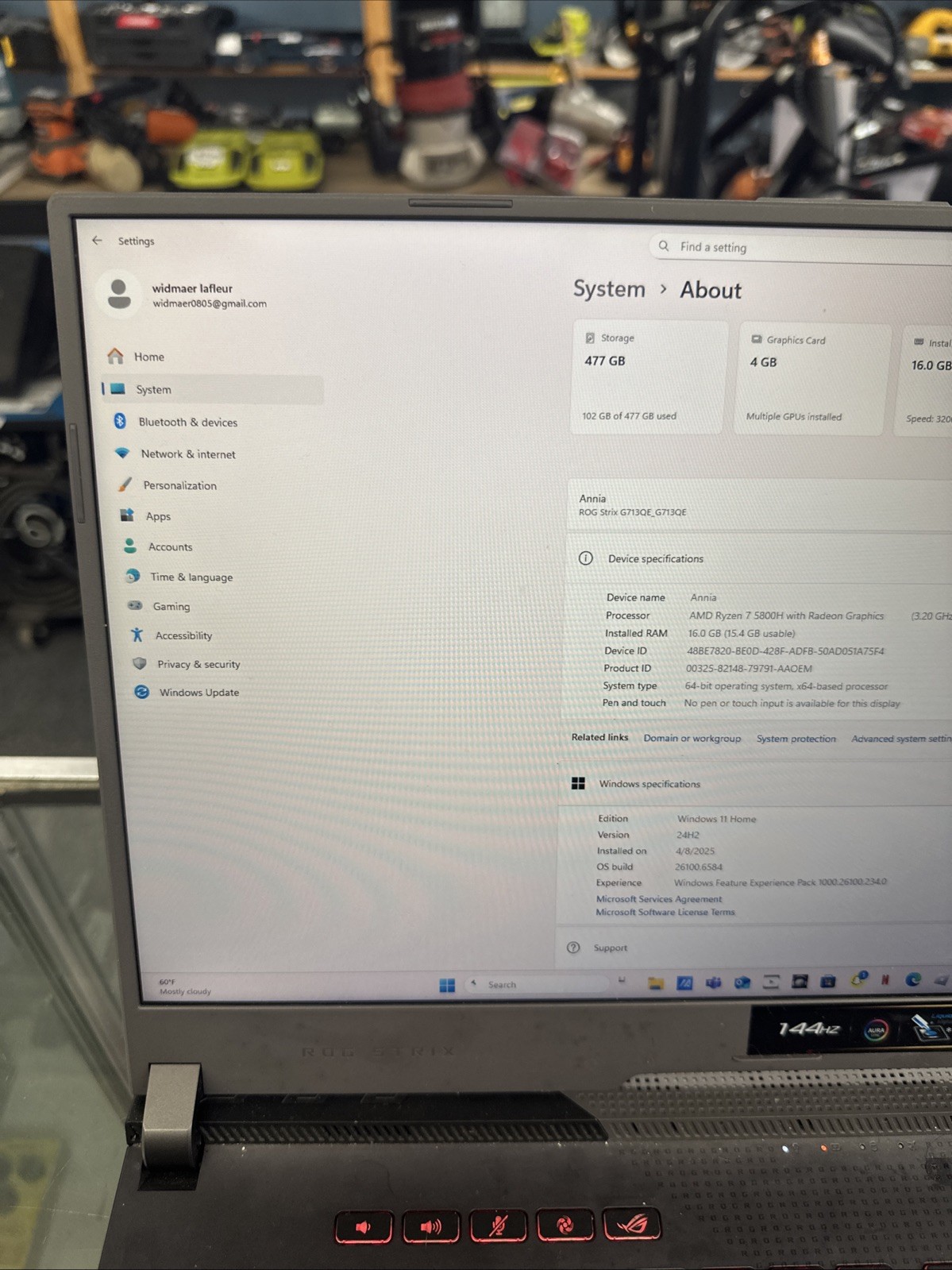 Rog Strix G713 5000 Series Laptop