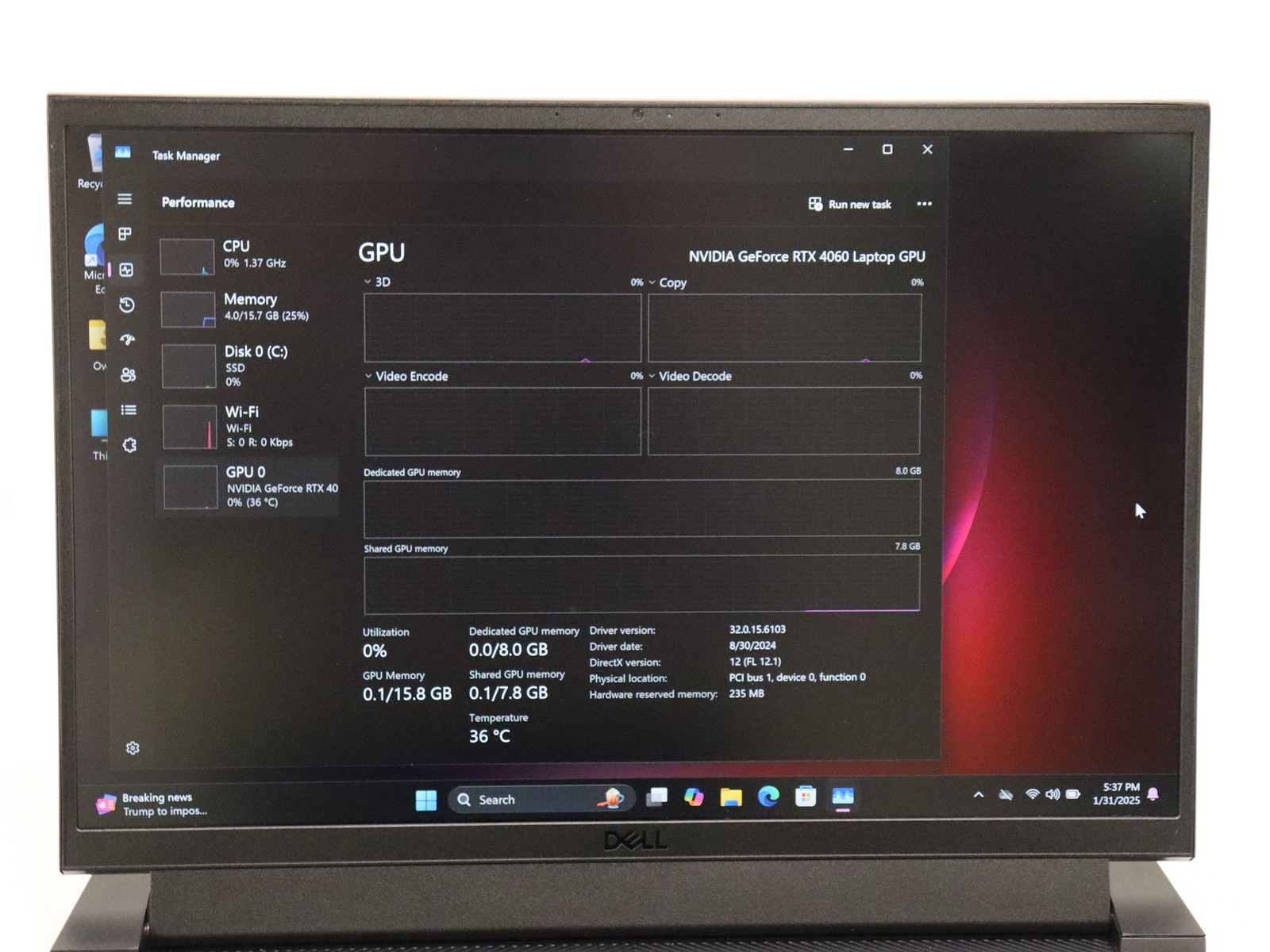 Dell G16 7630 16″ Core i9-13900HX 16GB 1TB NVMe RTX 4060 W11H – AS IS Heavy Wear