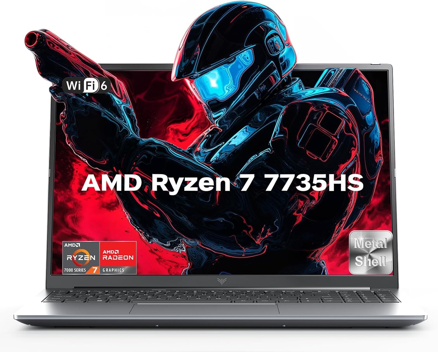 【90% New】16″ Game Laptop AMD R7 7735HS 16GB DDR5 512GB SSD WIFI 6 Windows 11 PRO