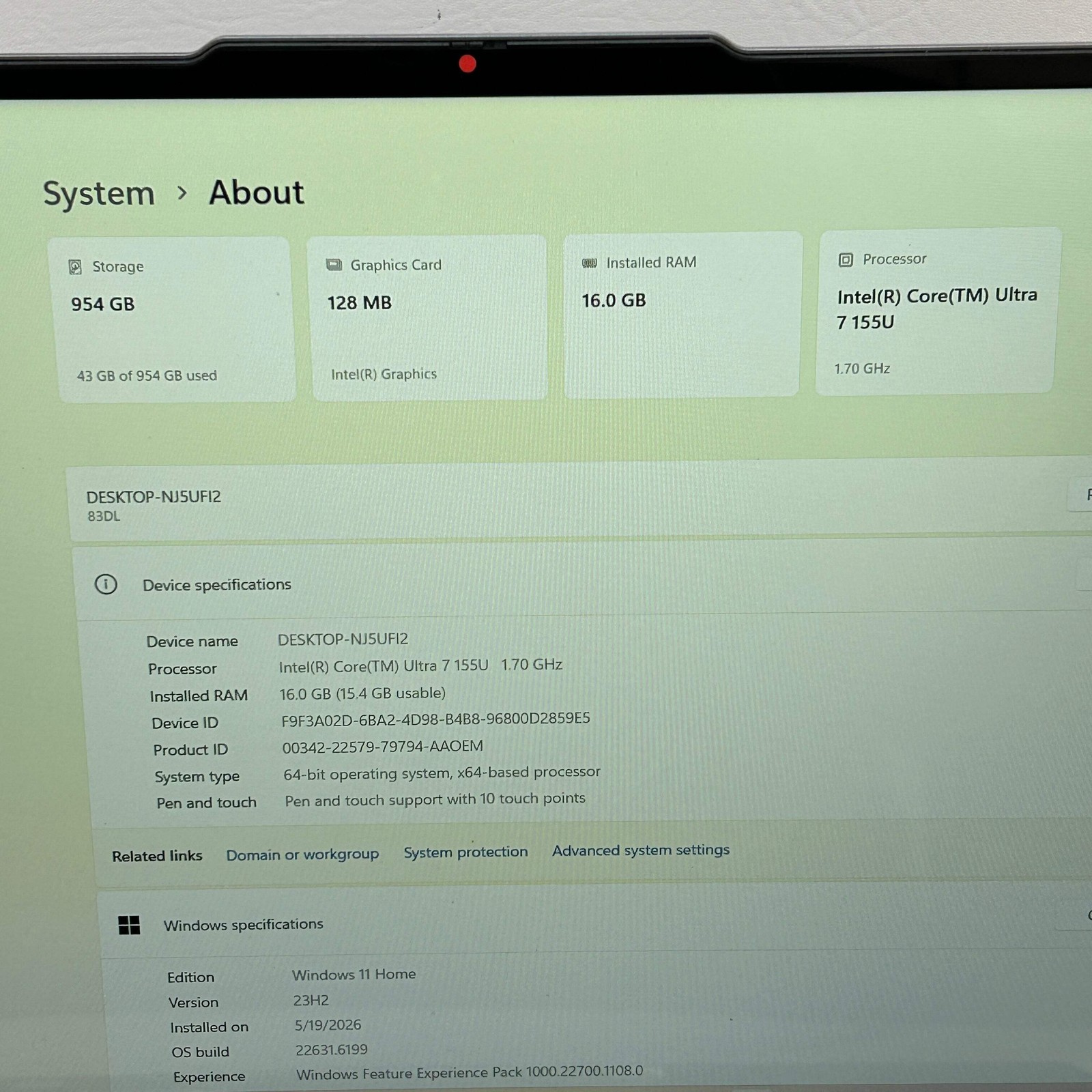 Lenovo Yoga 7 2-in-1 16IML9 16″ Core Ultra 7 155U 1.7GHz 16GB RAM 1TB SSD
