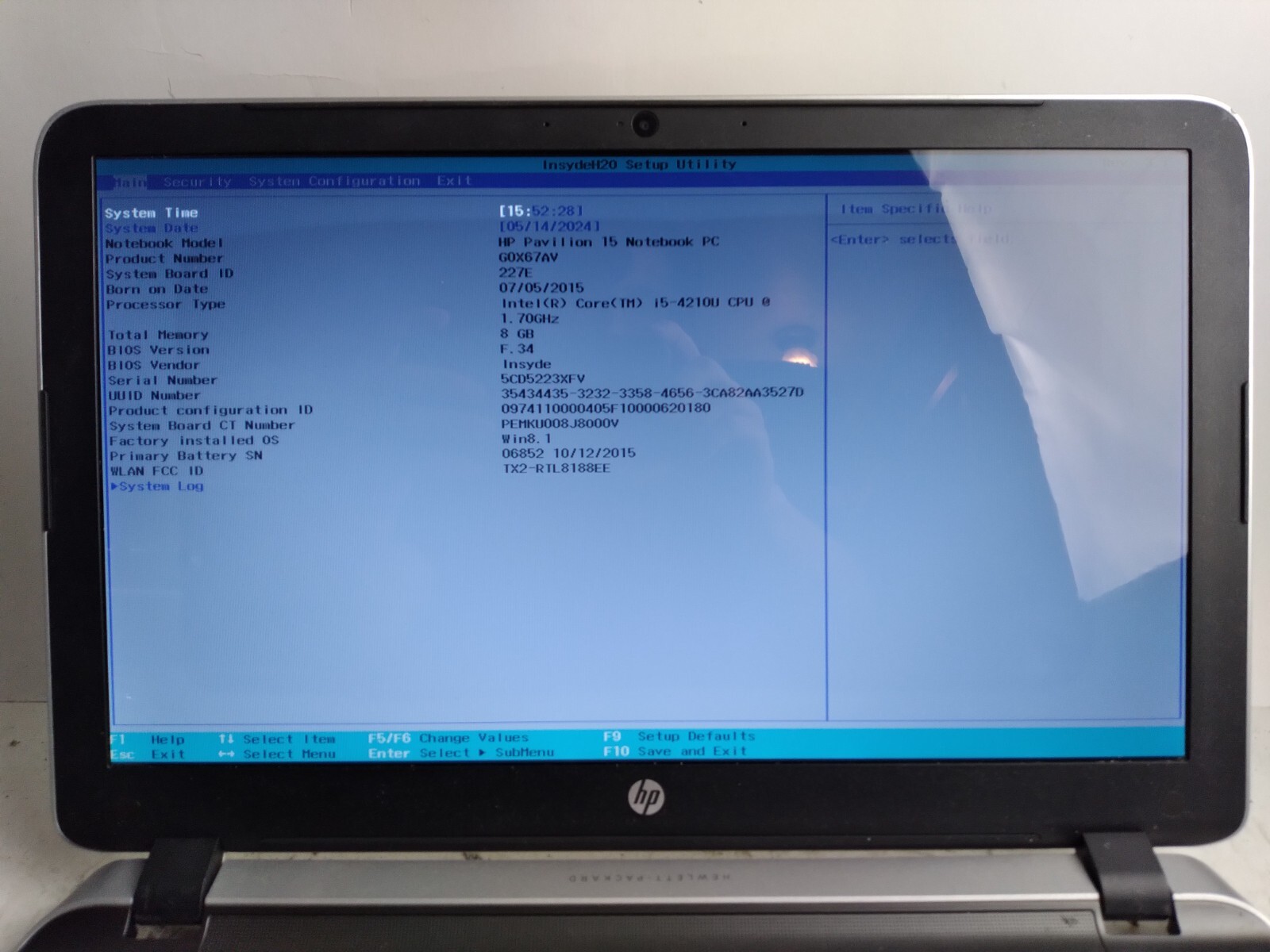 HP Pavilion 15 w/i5-4210U, 8GB RAM, 500GB HDD, 15.6″ Laptop for Parts/Repair