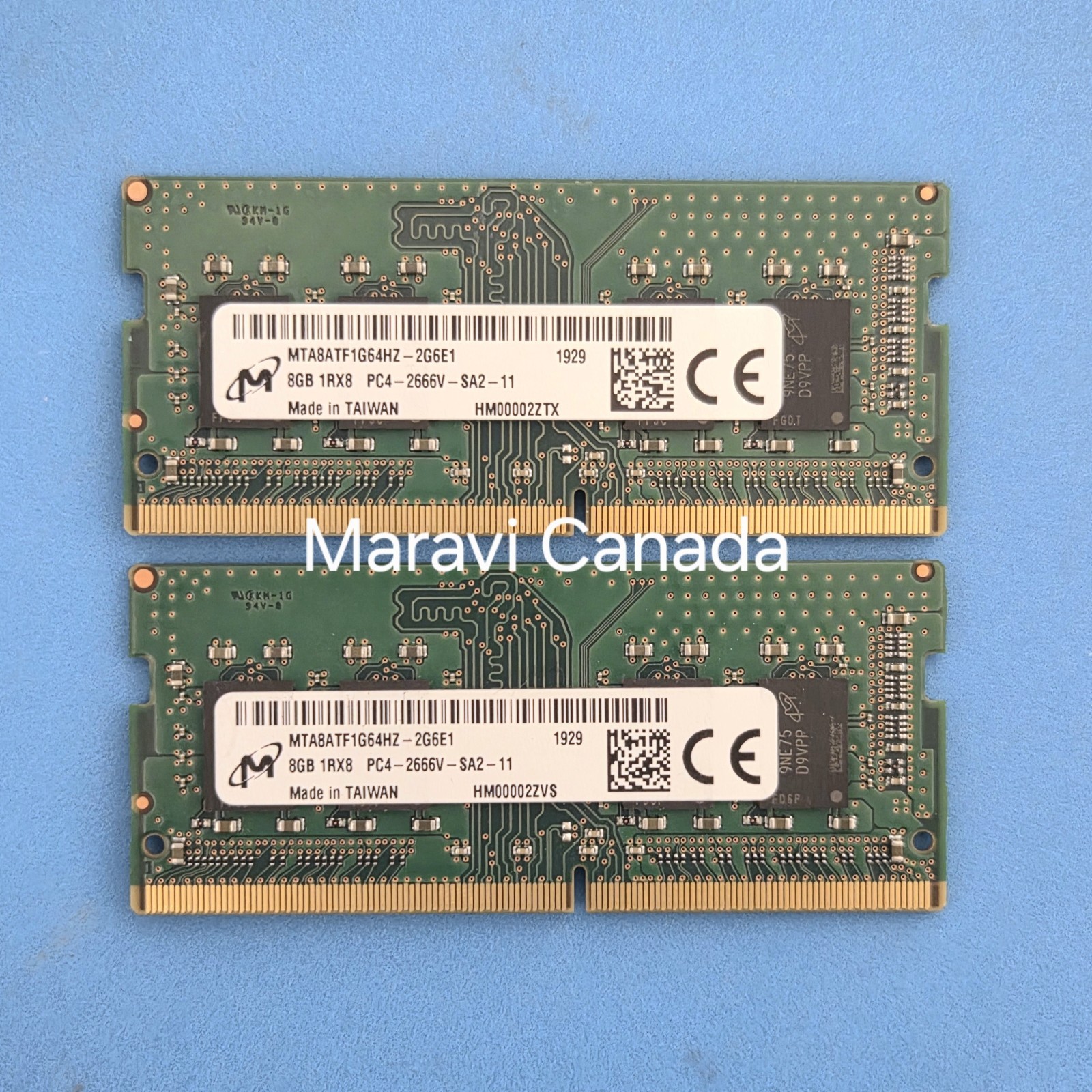 Micron 16GB 2x8GB DDR4 2666MHz PC4-21300 MTA8ATF1G64HZ SODIMM Memory RAM Laptop