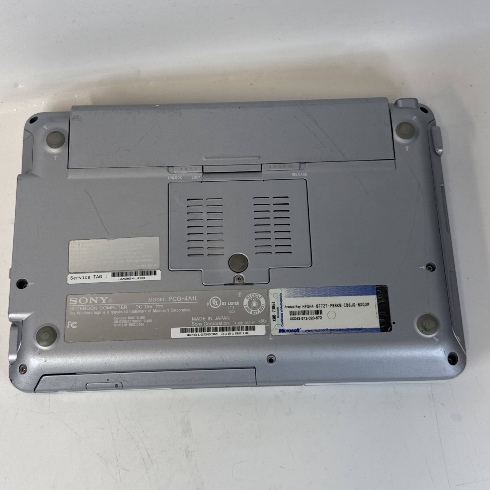 Sony VAIO PCG-TR3A 10.5″ Pentium M 1GHz 512 Ram 40GB Windows XP Rare Collector