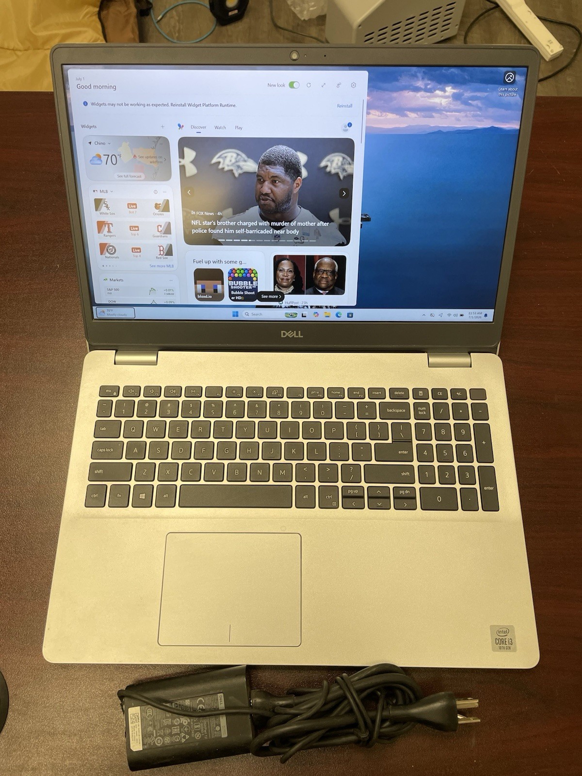 Dell Inspiron 5593 15.6” i3-1005G1 8GB RAM 128GB SSD Win11 Pro OEM Charger