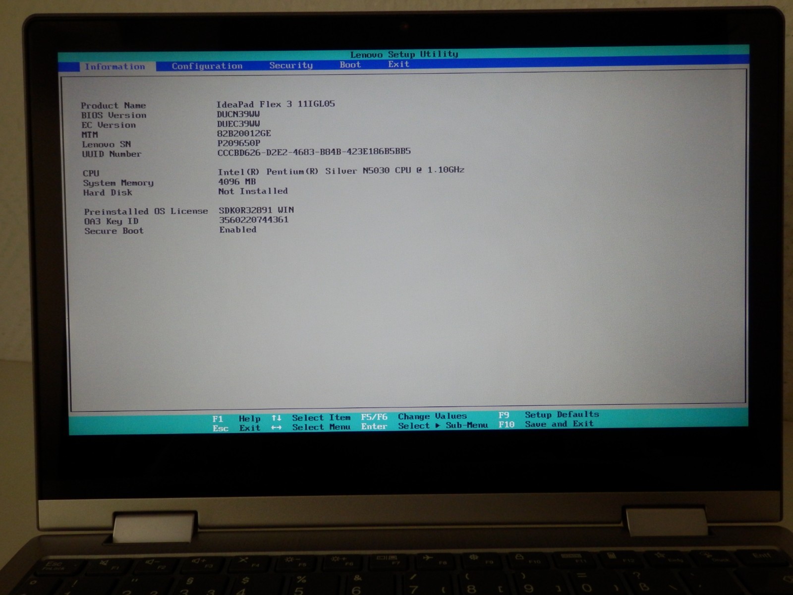 Lenovo IP Flex 3 11IGL05 – Intel Pentium N5030, 4GB Ram, No SSD, 11.6″ inch HD
