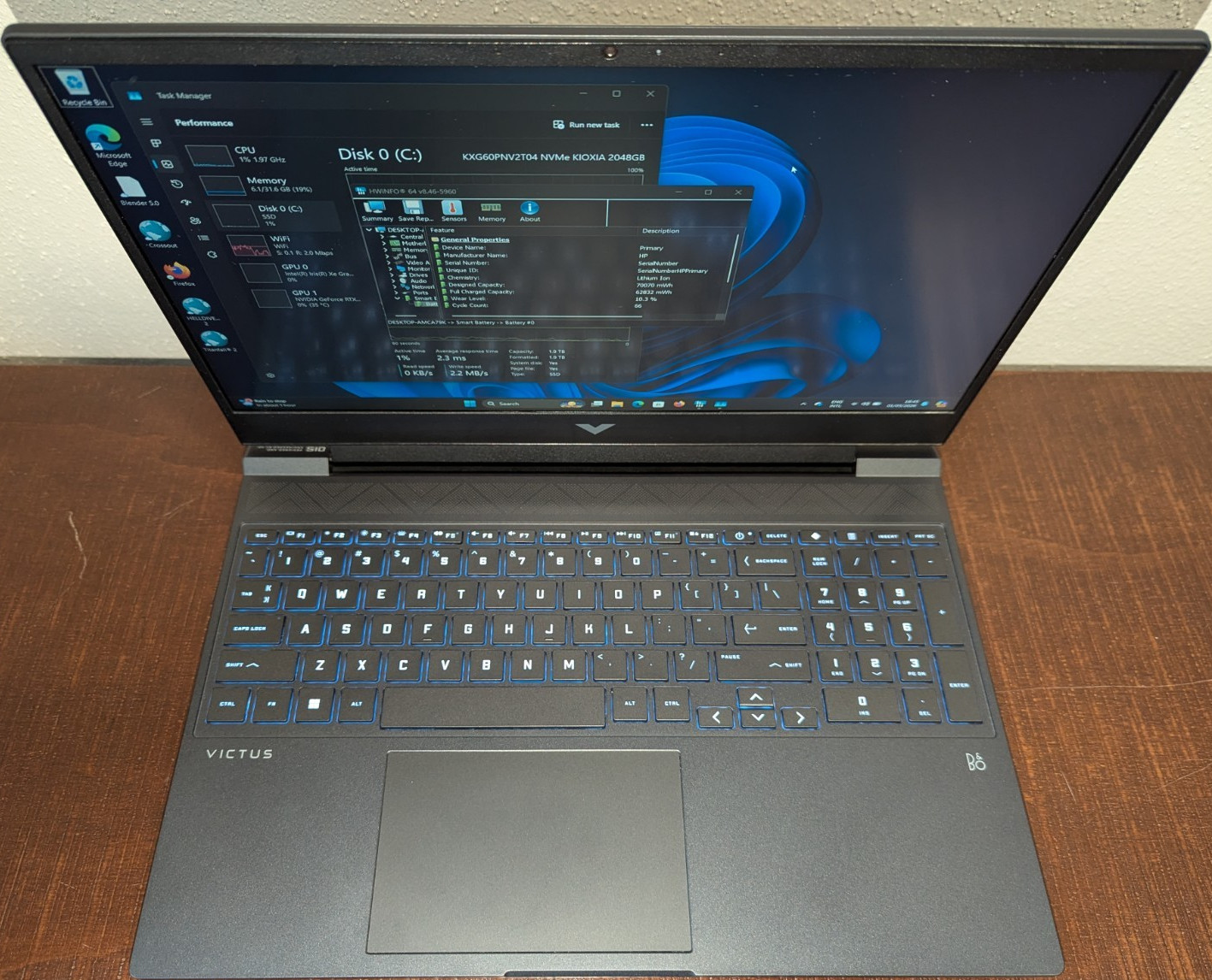 HP Victus 15.6″ Gaming Laptop i5 12500h 32GB 2TB SSD RTX 4060 W11