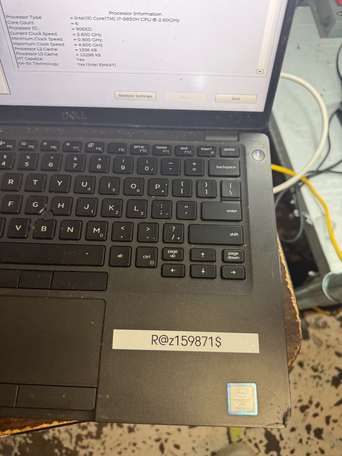 Dell Latitude 5401 Core I7-9850 2.60GHz Laptop For Parts/Repair #5449