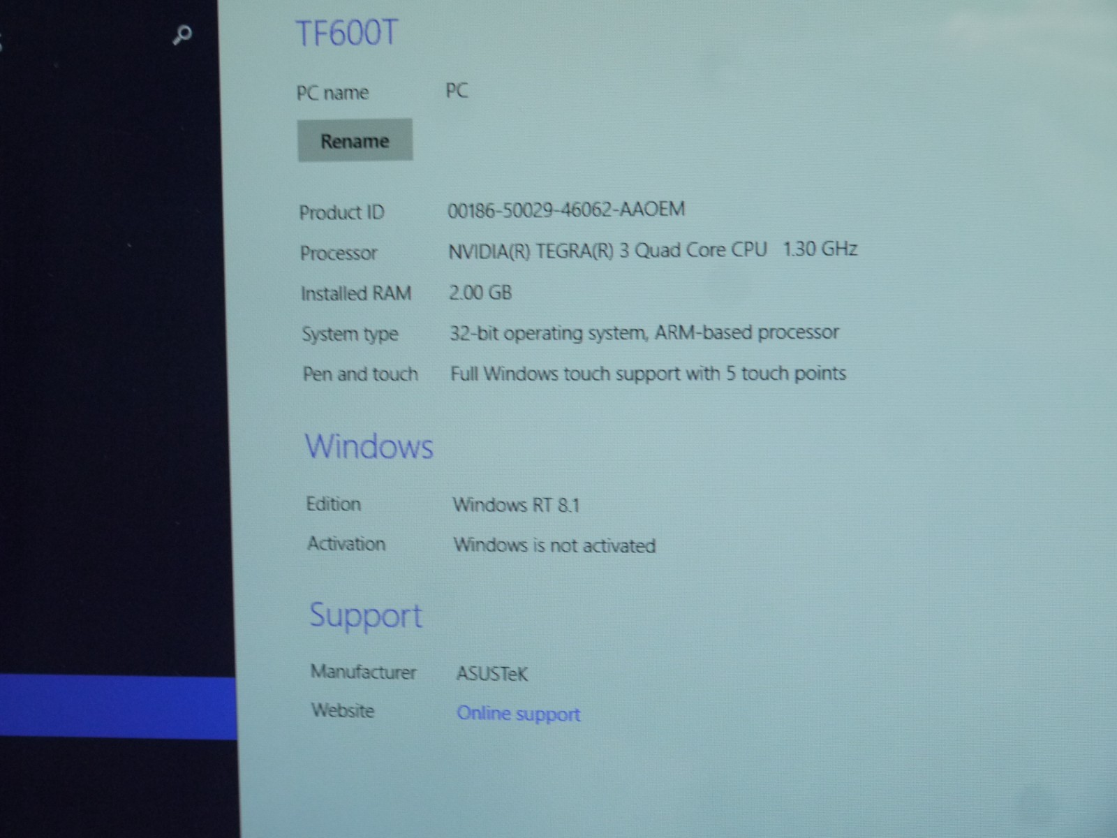 ASUS VivoTab TF600T 10.1″ Windows RT 8.1 32GB Tablet w/ Keyboard – Working Great