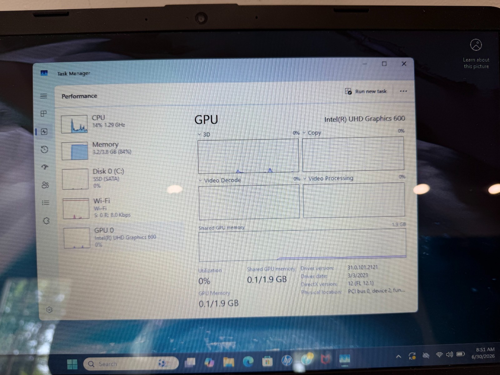 HP 15-dw1000 15.6″ Laptop Celeron N4020 4GB RAM 128GB SSD Windows 11