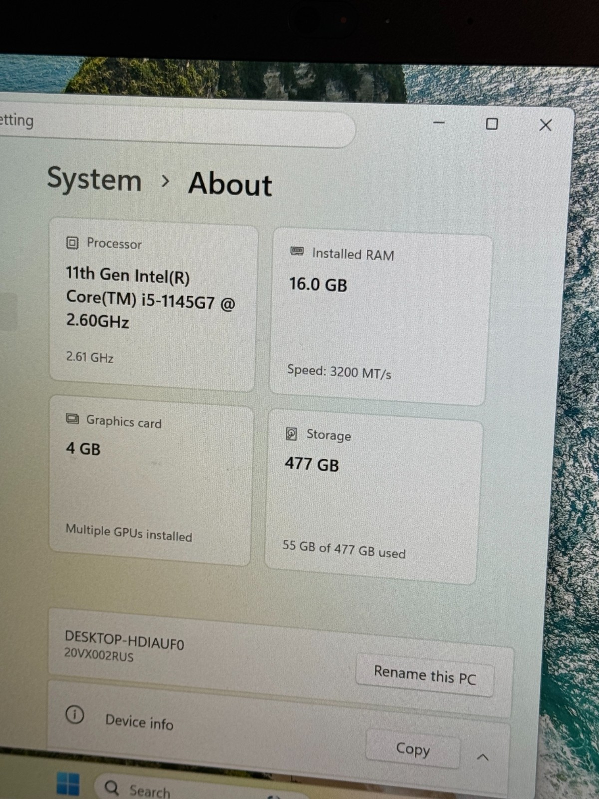 Lenovo Thinkpad P14s Gen2 14″ Intel i5-1135G7 2.4Ghz 16GB 512GB SSD T500 GPU
