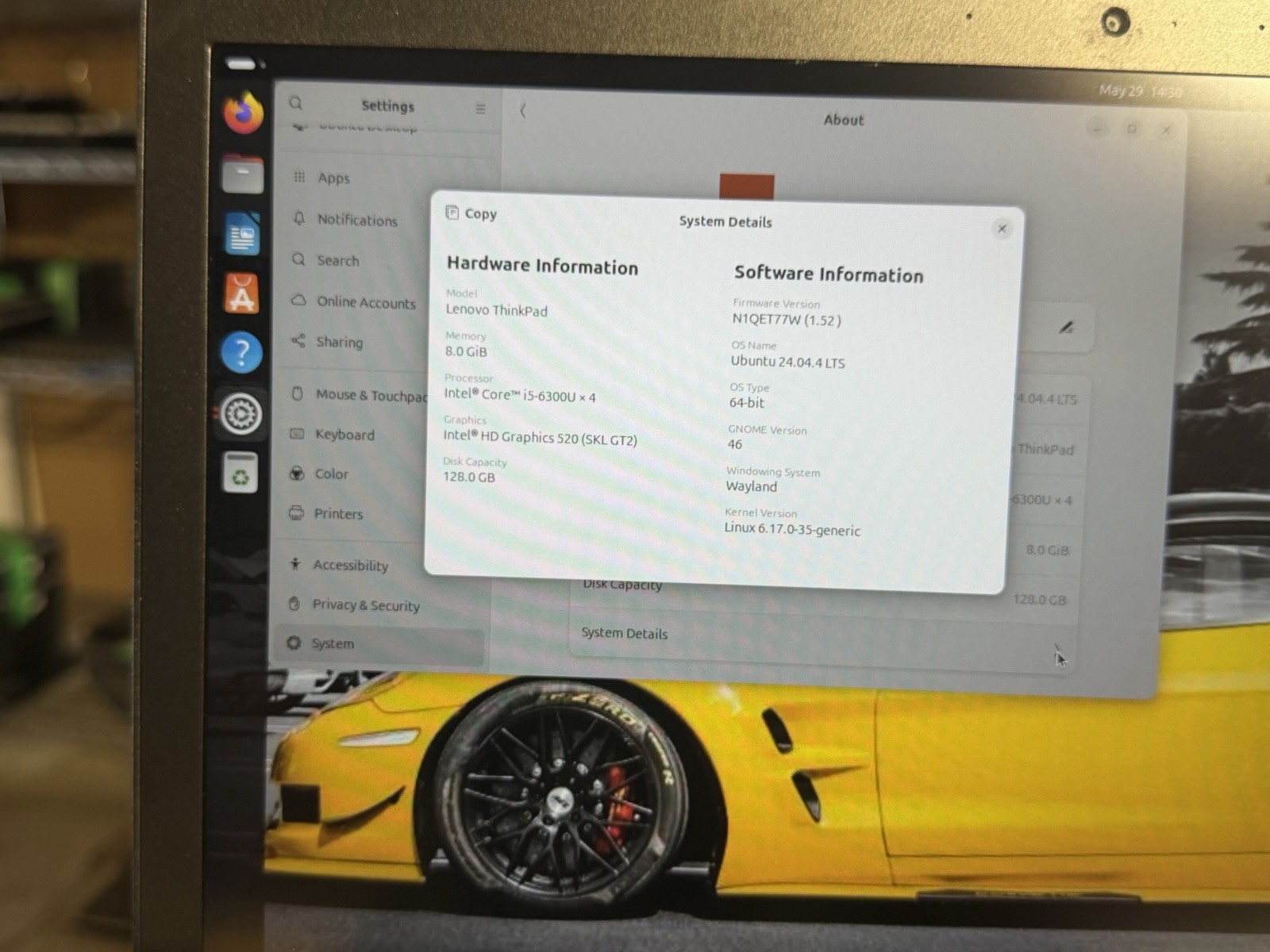 Lenovo ThinkPad T470 14” FHD | i5-6300U | 8GB RAM | 128 GB SSD | Ubuntu 24.04