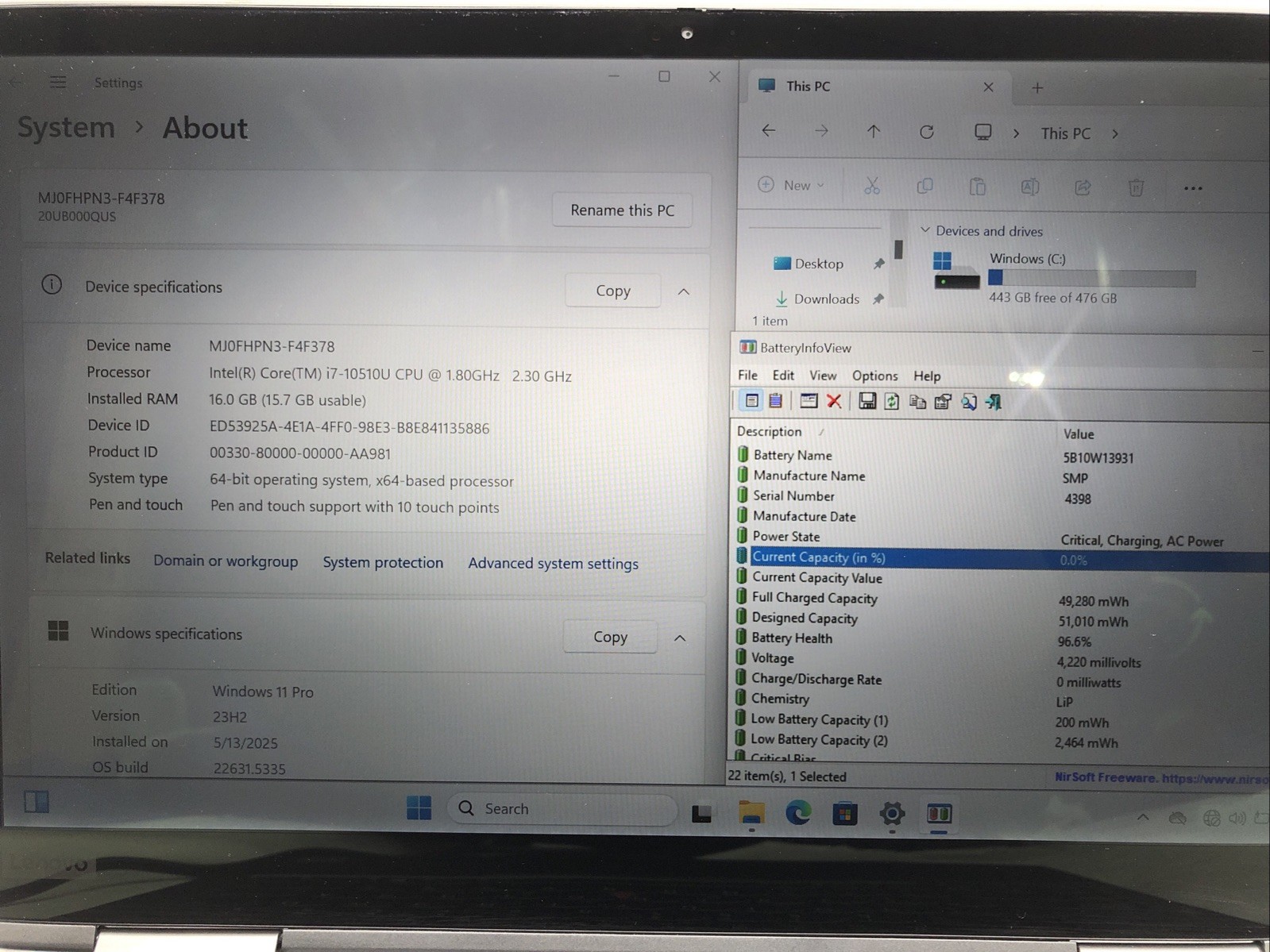 Lenovo x1 Yoga, Intel Core i7-10510U @1.80Ghz, 16GB RAM, 512GB SSD, W11, Touch!