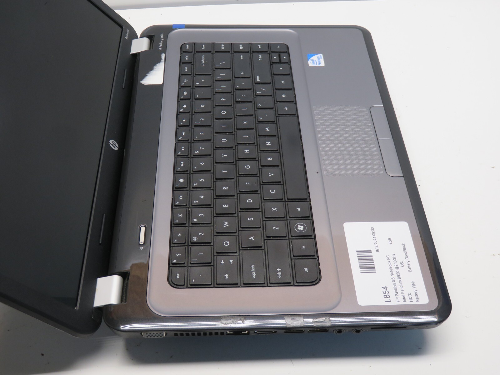 HP Pavilion G6 NoteBook PC Intel Pentium B950 2.10GHz 4GB NO HDD No Batt