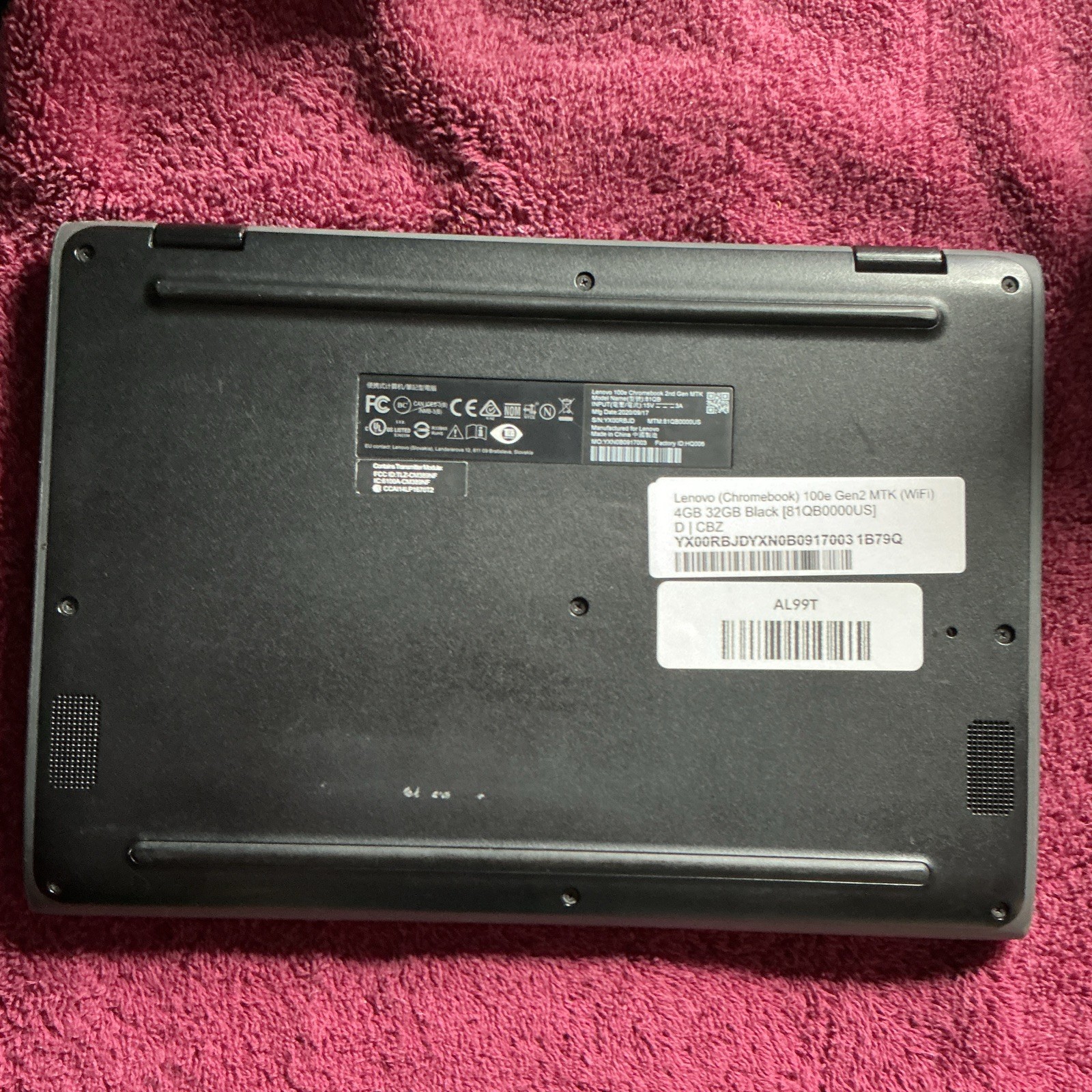 Lenovo 100e Chromebook Gen 2 MTK 11.6in MediaTek 2.0GHz 4GB/32GB eMMC Black