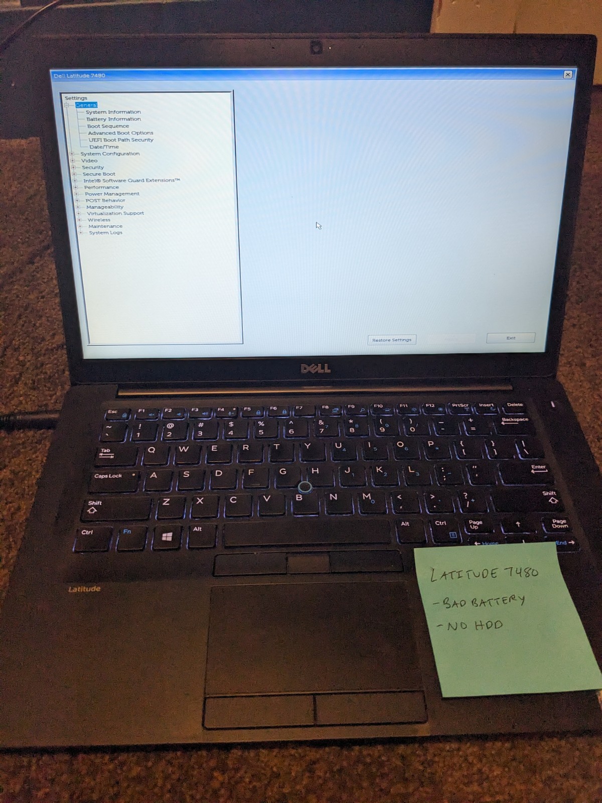 Dell Laptop Lot (4) Latitude 7480, E5550, F7470, Inspiron 5000 For Parts Repair