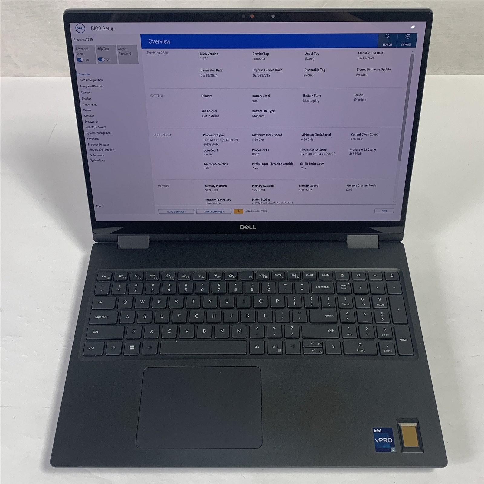 Dell Precision 7680 16″ Laptop i9-13950HX 2.2GHz 32GB 1TB NVMe SSD – Win11