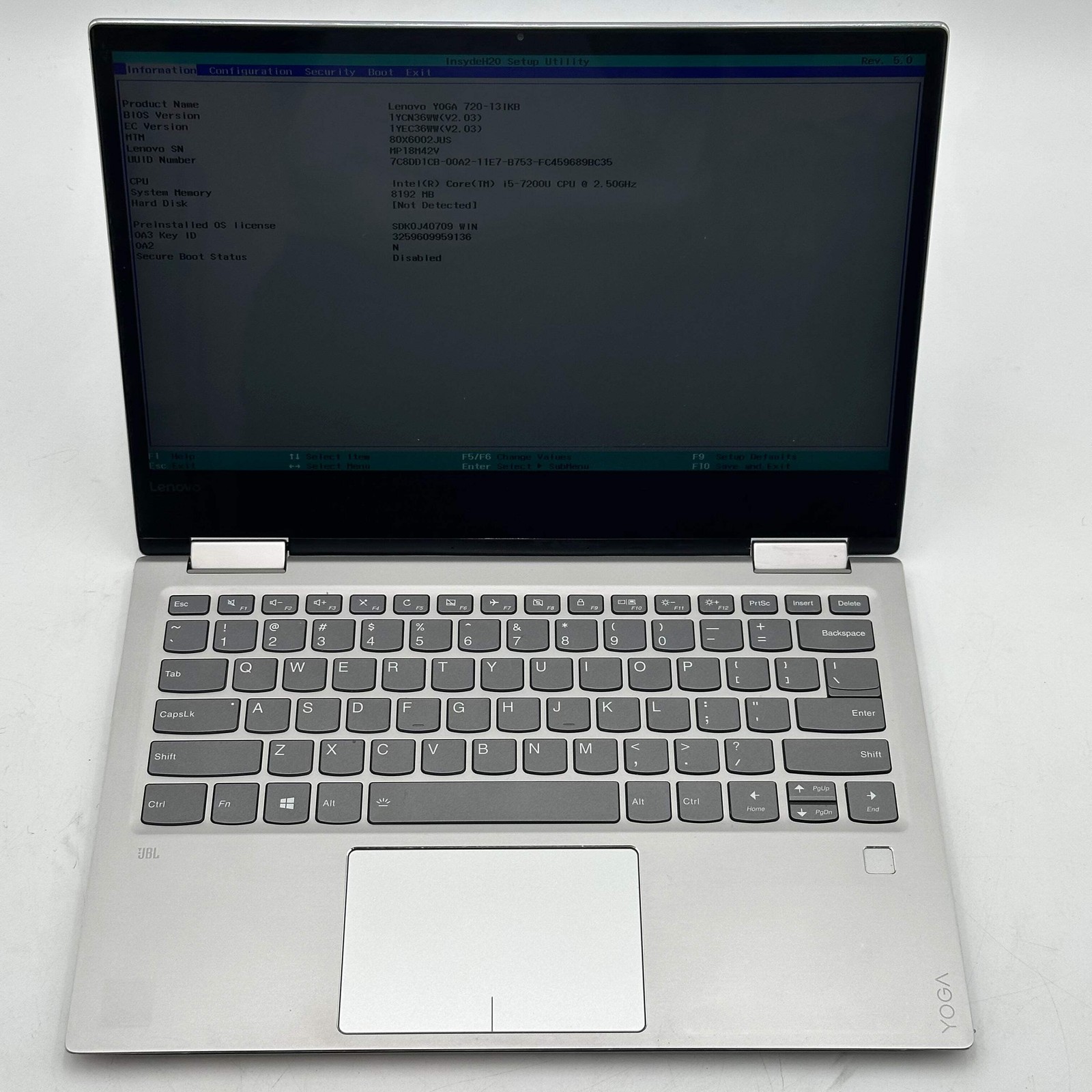 Lenovo Yoga 720-13IKB 13.3″ Touchscreen Laptop i5-7200U 8GB RAM For Parts/Repair