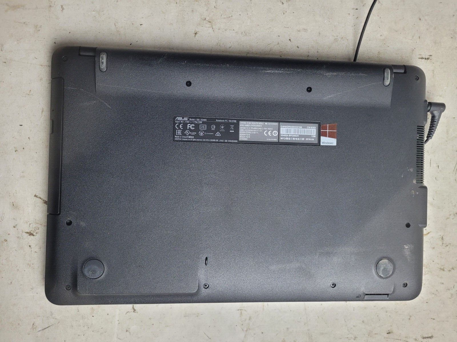 Asus X540S w/Pentium N3700, 4GB RAM, 500GB HDD, 15.6″ Laptop for Parts #1927
