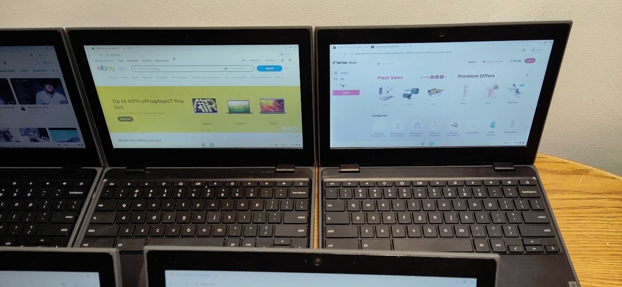 LOT OF 5 UNLOCKED Lenovo 100e Chromebook LAPTOPS WEBCAM/BLUETOOTH/WiFi 1.60GHz