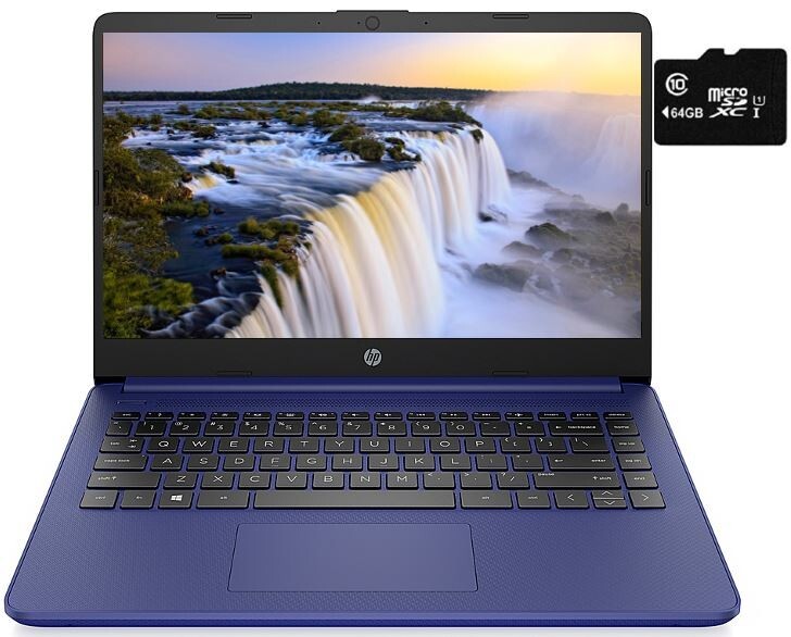 Newest HP 14” HD Laptop AMD Dual-Core CPU 4GB RAM 128GB (64+64) HDMI Win11 Blue