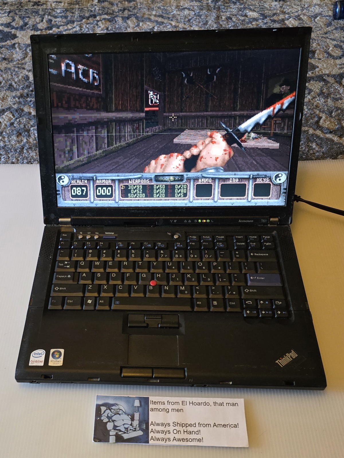 Lenovo ThinkPad T61 14″ Win XP Laptop 2.0 Ghz nVidia, 1440×900 2GB Ram 40GB HDD