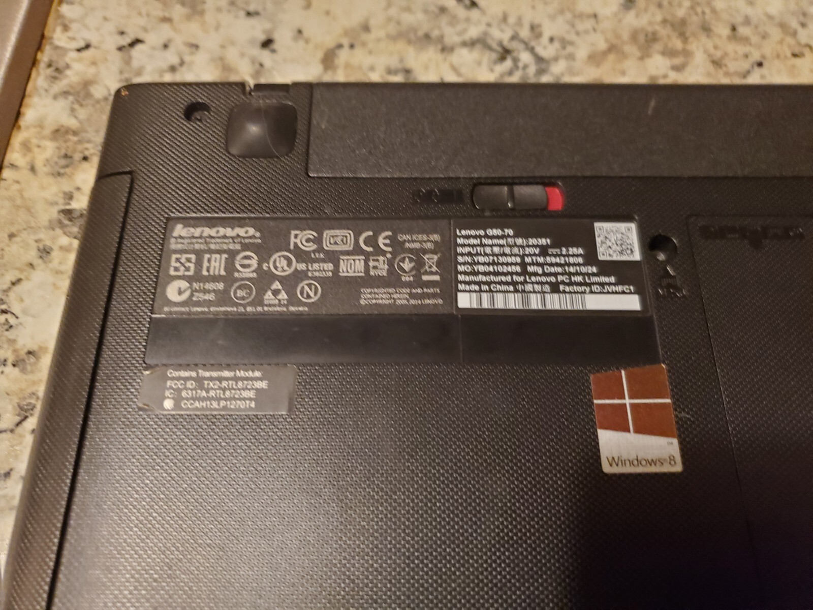 Lenovo G50-80 80L0 15.6″ (Intel i3-4030U 1.90GHz, 4GB, 1TB 5400K HDD, Win 10)
