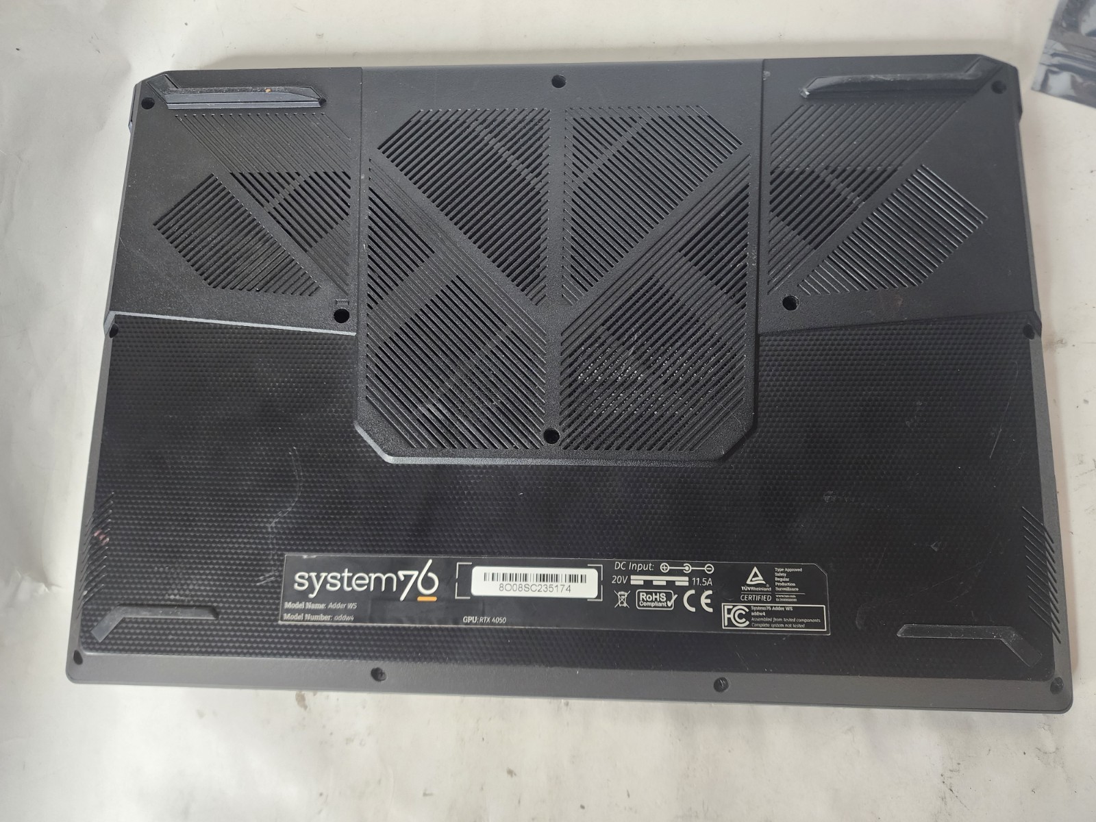 System76 Adder WS Laptop 64GB RAM 2tb Nvme Ssd Windows 11 Pro Geforce Rtx 4050
