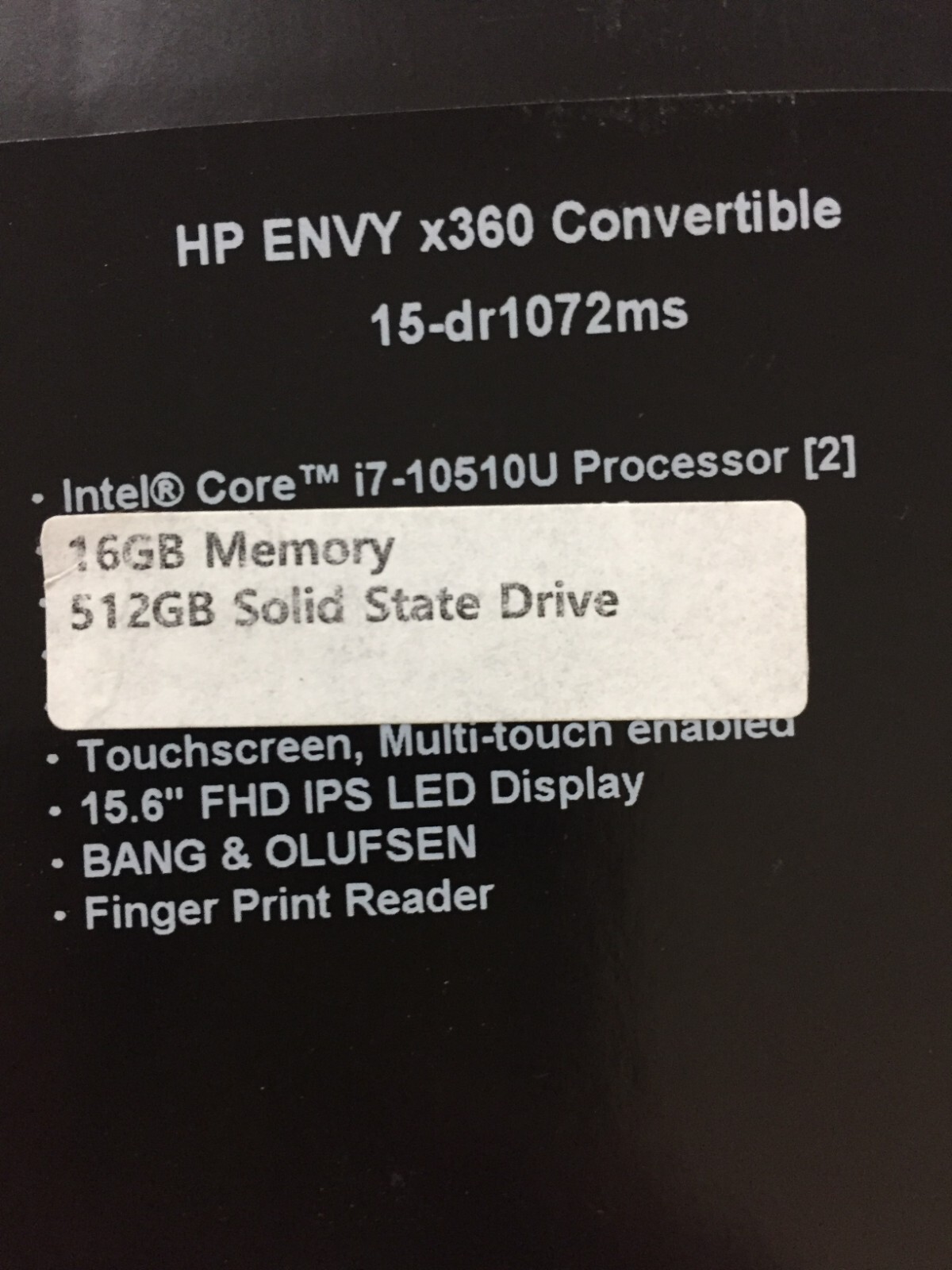 HP Envy x360 Convertible 15-dr1072ms 15.6″ Touch Laptop/i7-10510U/16GB/512GB SSD