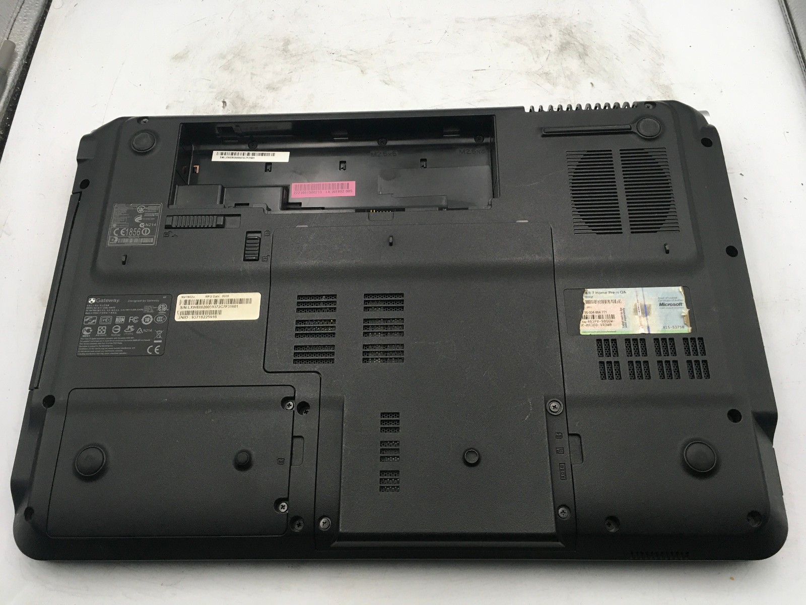 GATEWAY NV7802U – FOR PARTS/BIOS LOCK – INTEL 2 DUO T6600 – NO RAM -READ DESC-BB