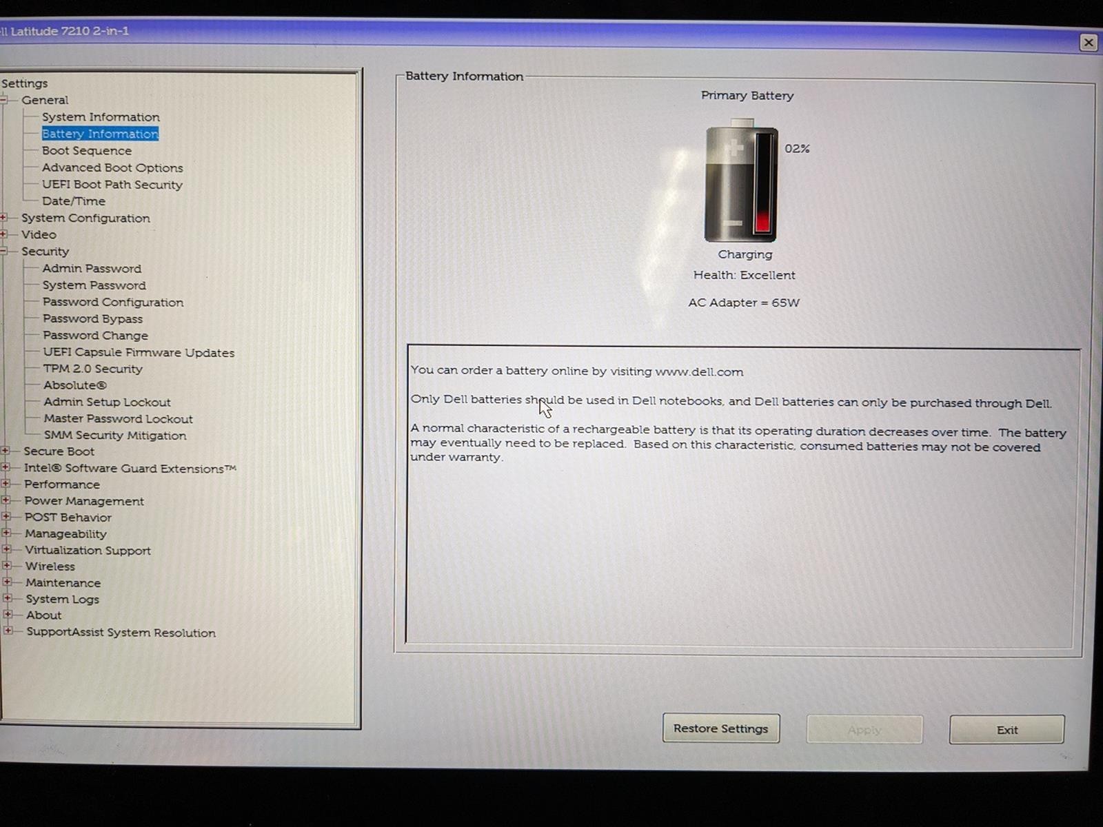DELL LATITUDE 7210 2-IN-1 i5-10310U @ 1.70GHz, 8GB RAM, NO HDD/OS