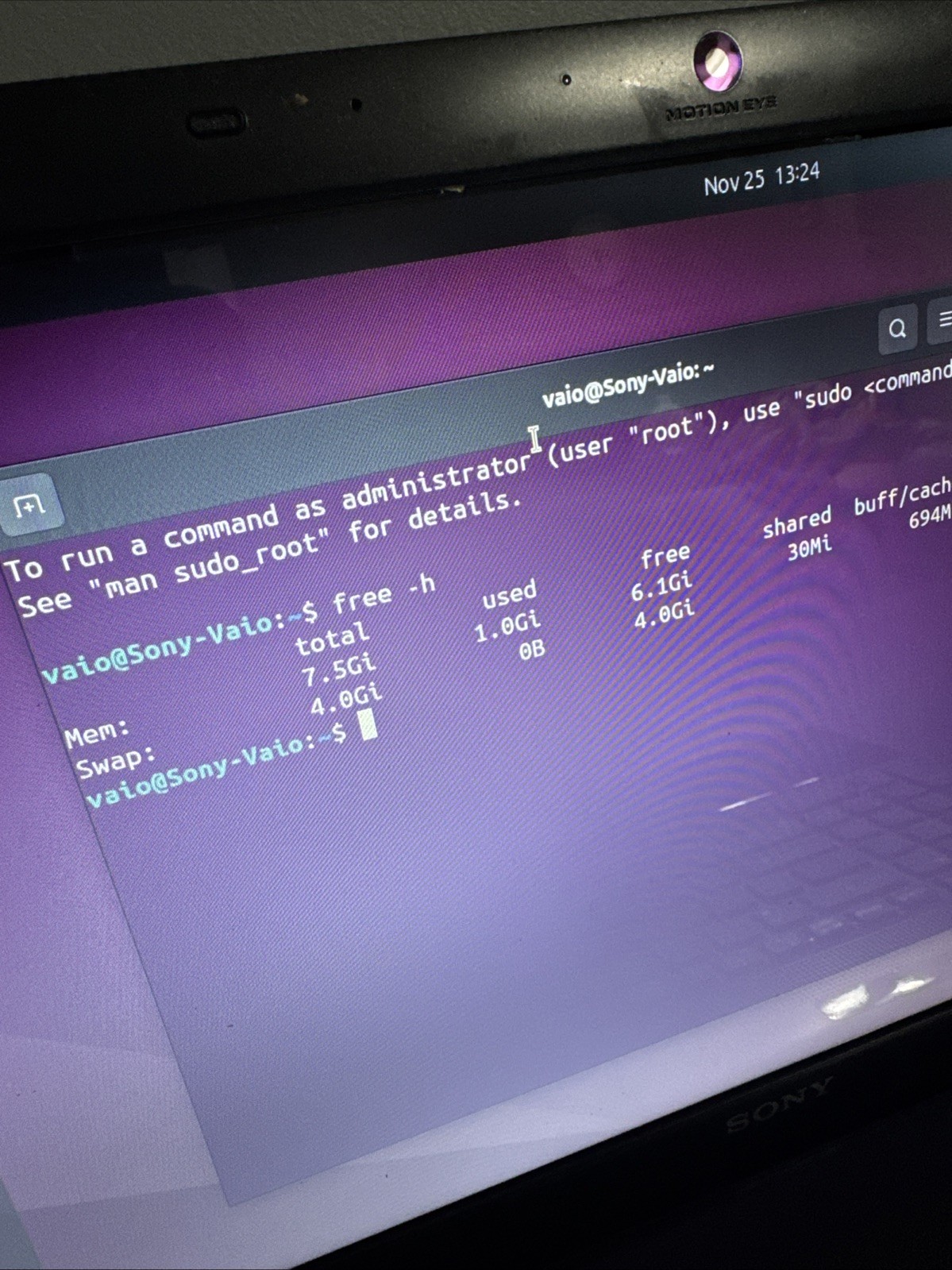 Sony Vaio PCG-61611L Laptop 15.6″ Ubuntu 8gb ram with power cable