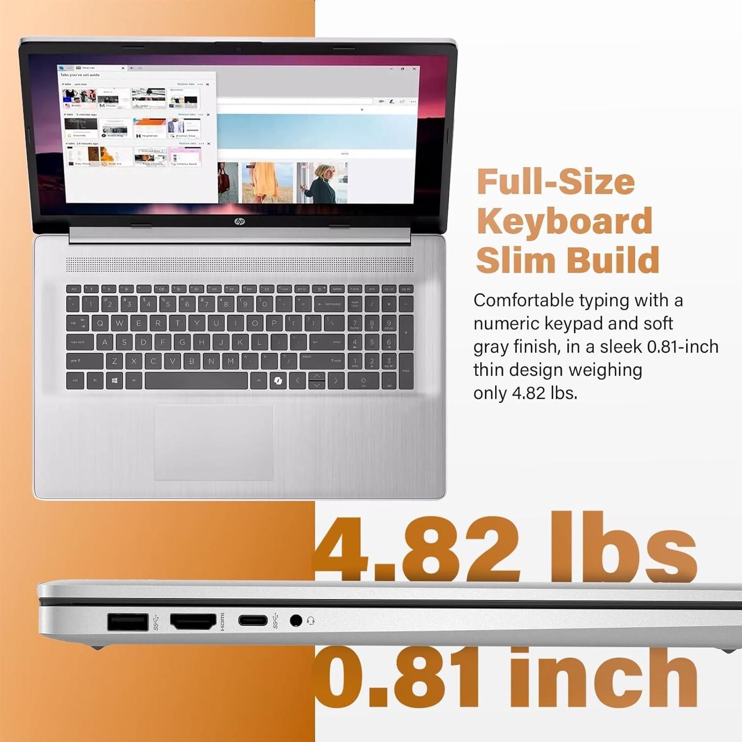 HP 17.3″ Touchscreen Laptop AMD Ryzen 5 7430U 64GB RAM 2TB SSD Win11 Pro