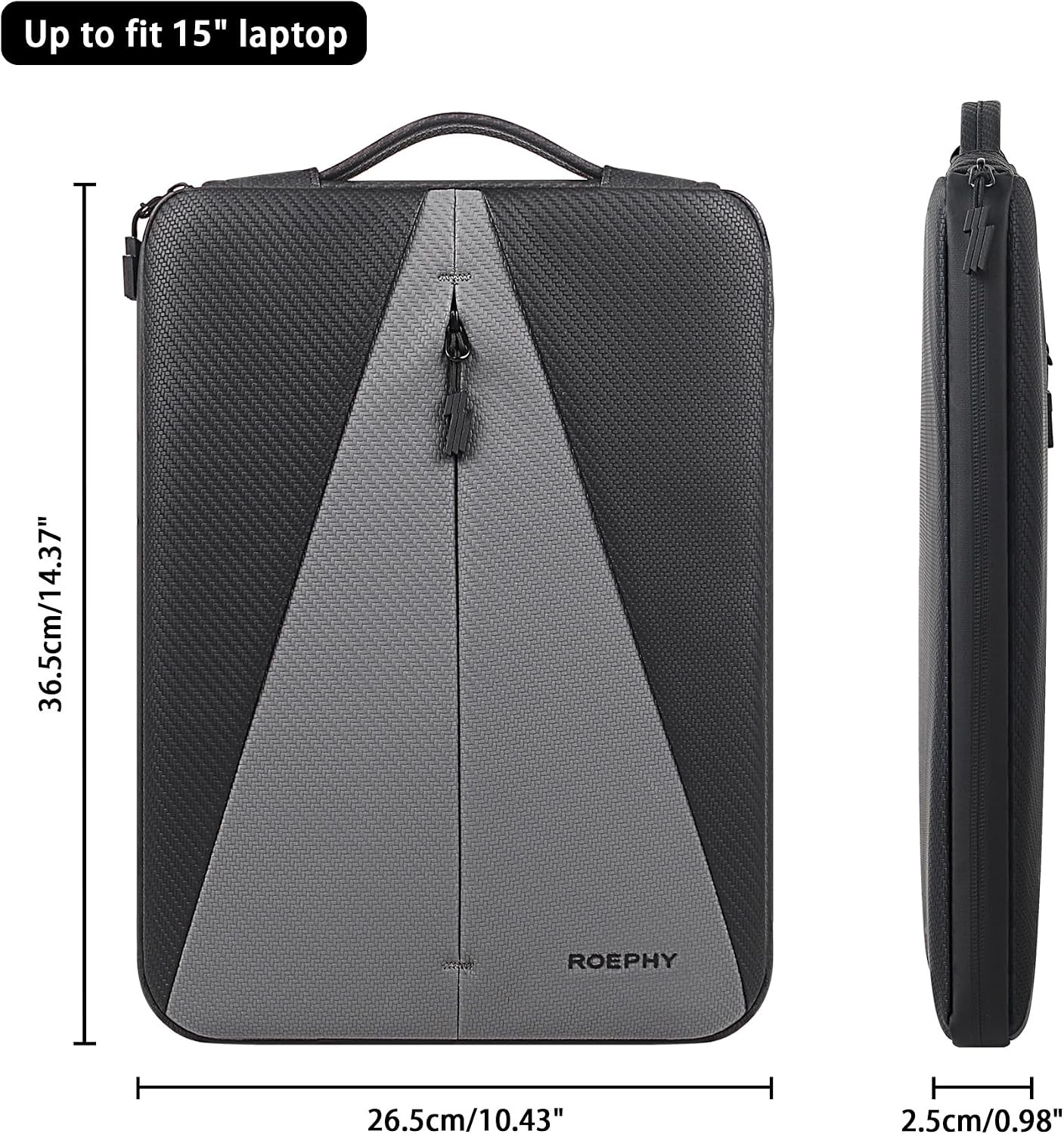 14 Inch Laptop Sleeve Case for Lenovo HP ASUS Dell Acer Chromebook, Black + Grey