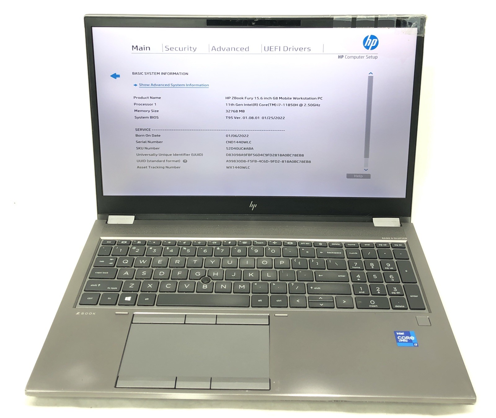 HP Zbook Fury 15 G8, Intel Core i7-11850H, Quadro T1200, 32GB RAM, NO SSD/OS