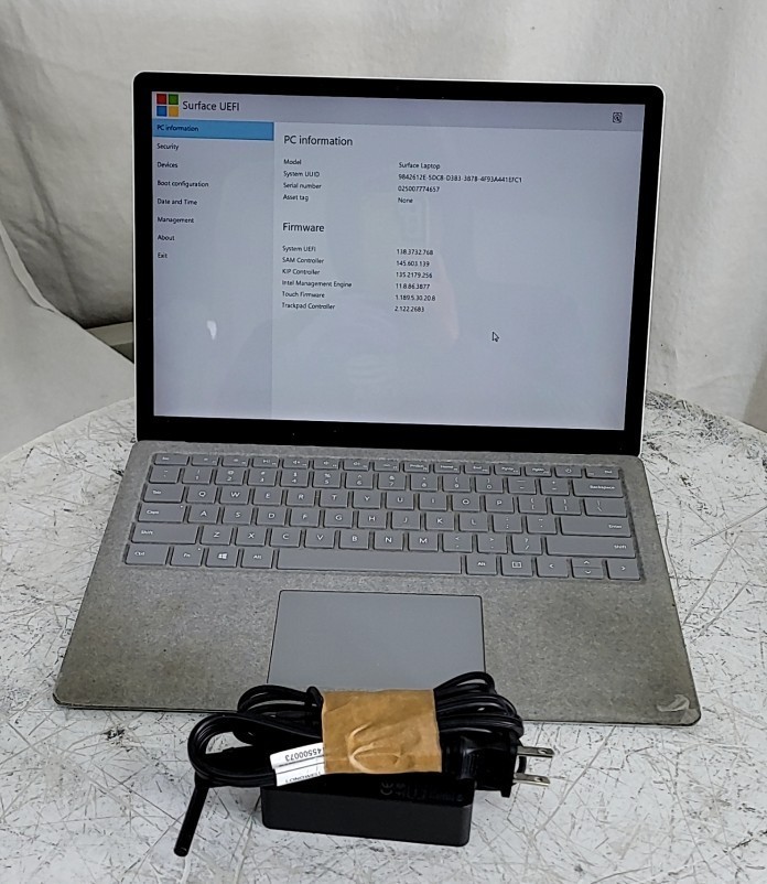 MICROSOFT 1769 Surface Laptop Core I5-7200U 8GB 256GB SEE NOTES