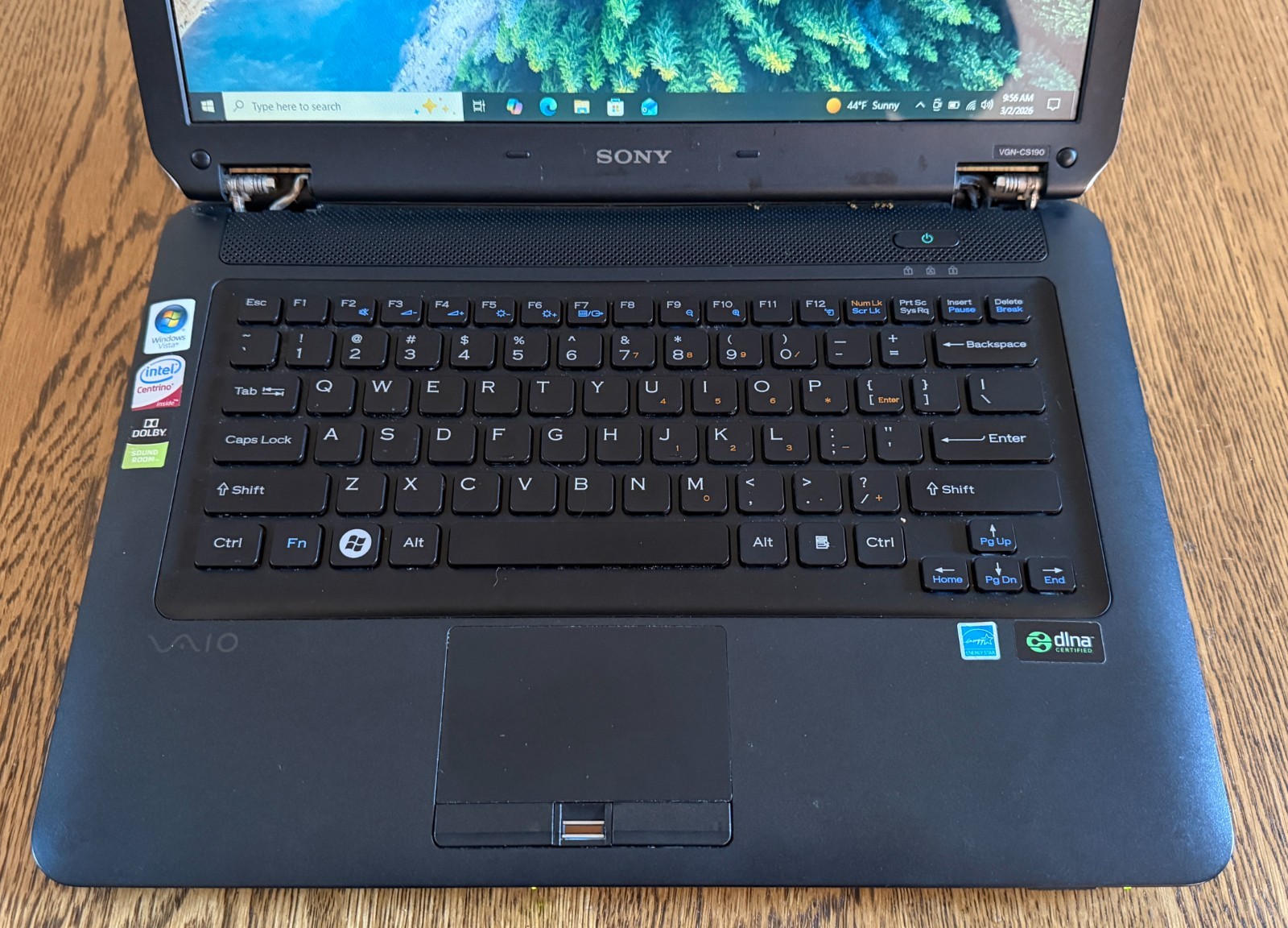 Sony VAIO VGN-CS190N 14″ Laptop, Windows 10 Pro, Core 2 Duo, DVD, SSD, 4GB Mem