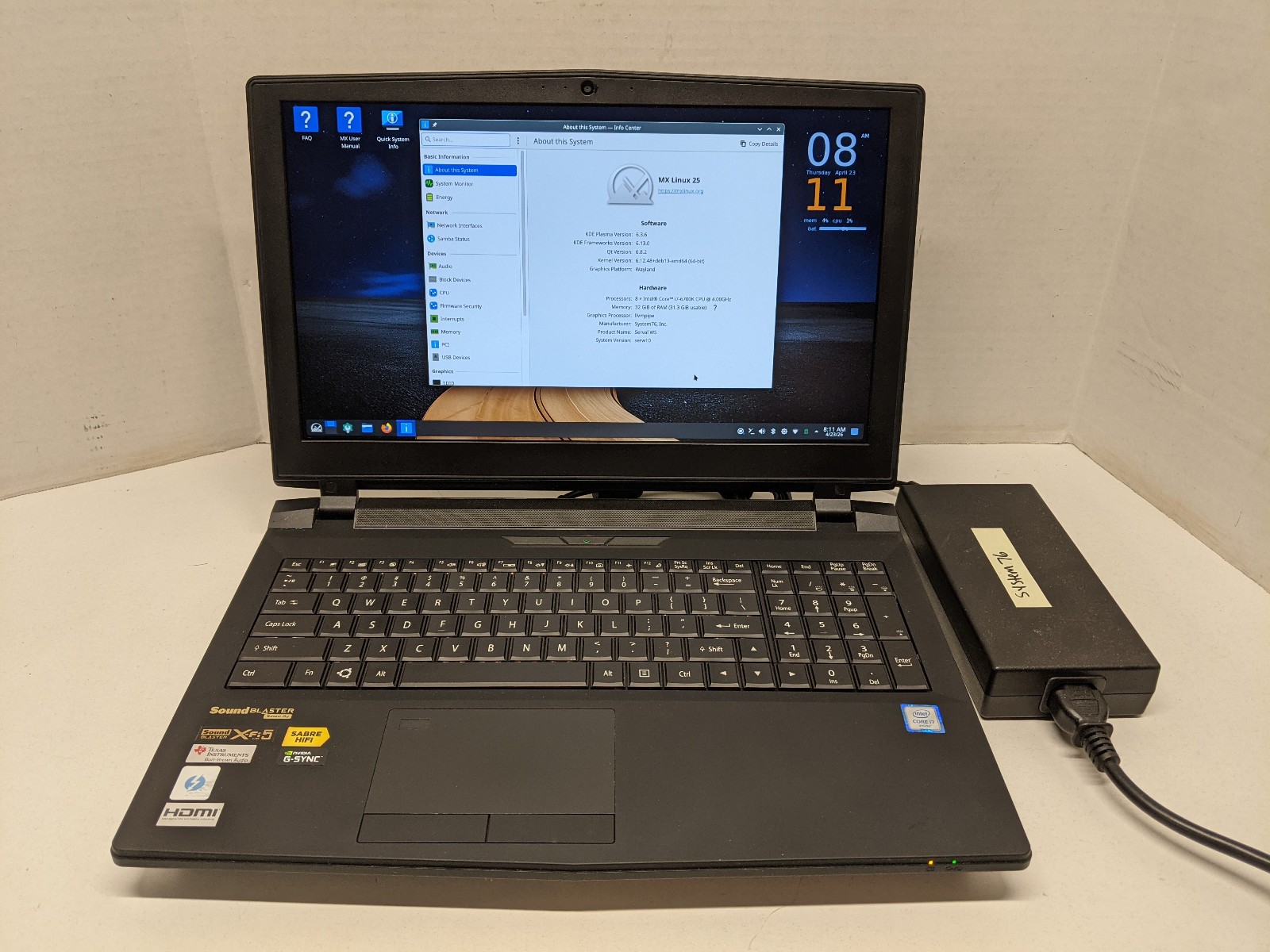 System76 Serval WS serw10 17.3″ Laptop i7-6700K 4.0GHz 32GB 500GB SSD NVIDIA