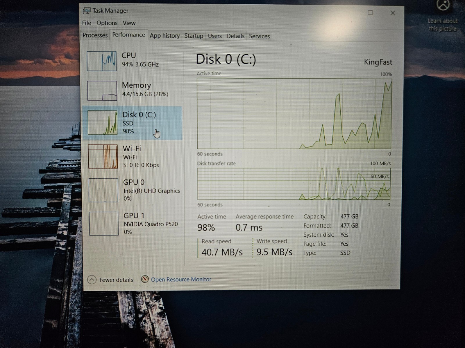 Dell Precision 3550 Intel i7-10510U DDR4 16GB 512GB Nvme SSD NVIDIA P520