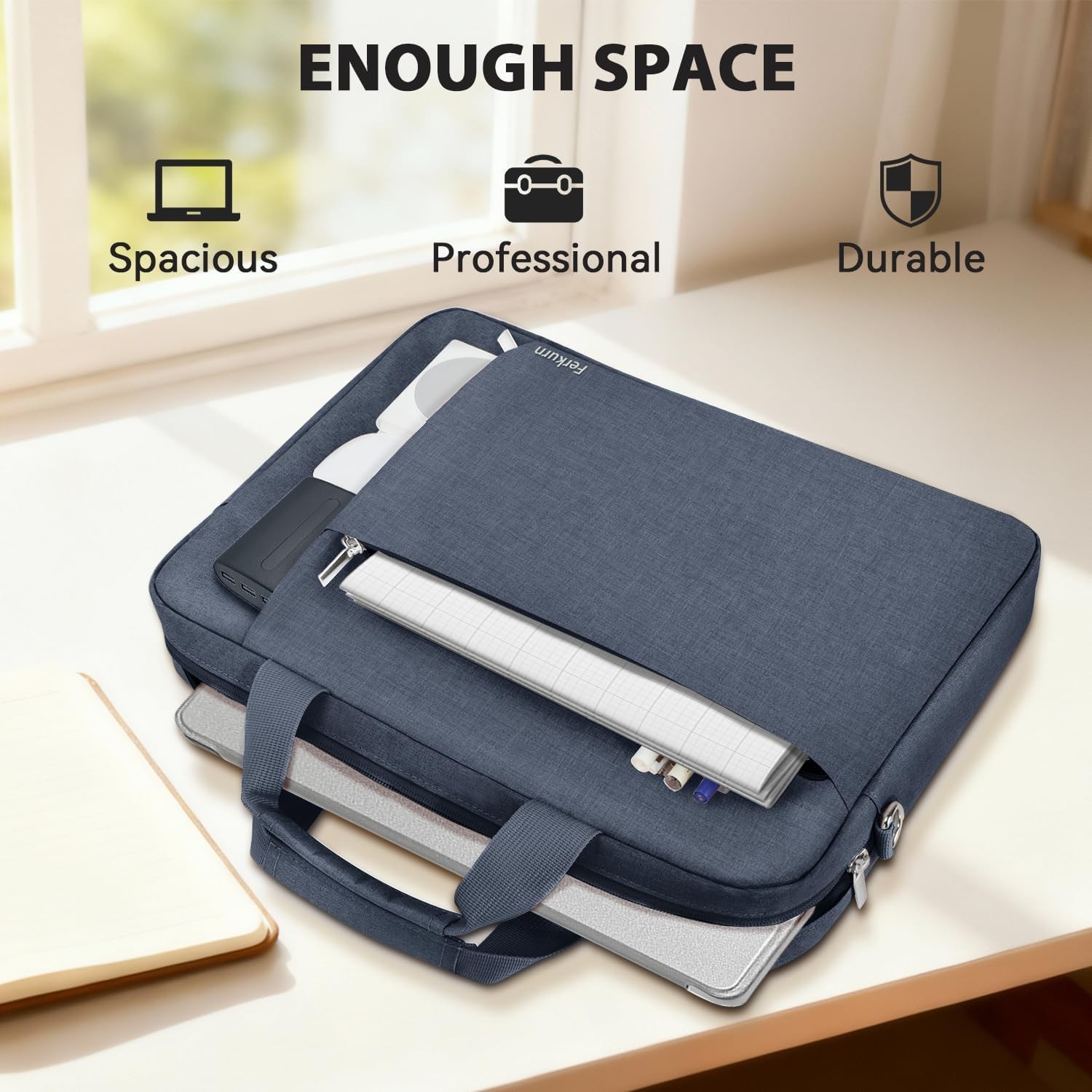 Grey Laptop Bag Case for 15.6 16 Inch Computers, Fits MacBook Pro M5 & More