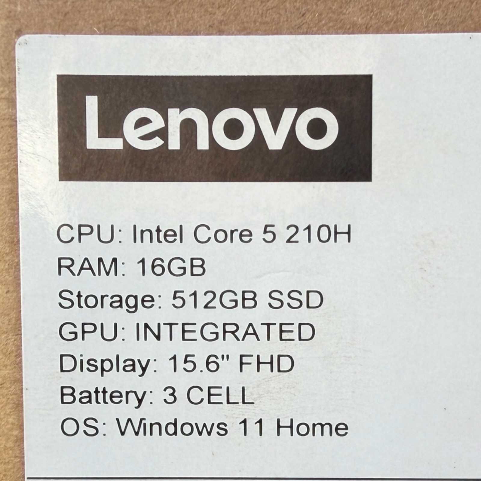 Lenovo V15 Gen 5 15.6” FHD Intel Core 5 210H 16GB RAM 512GB SSD Win11